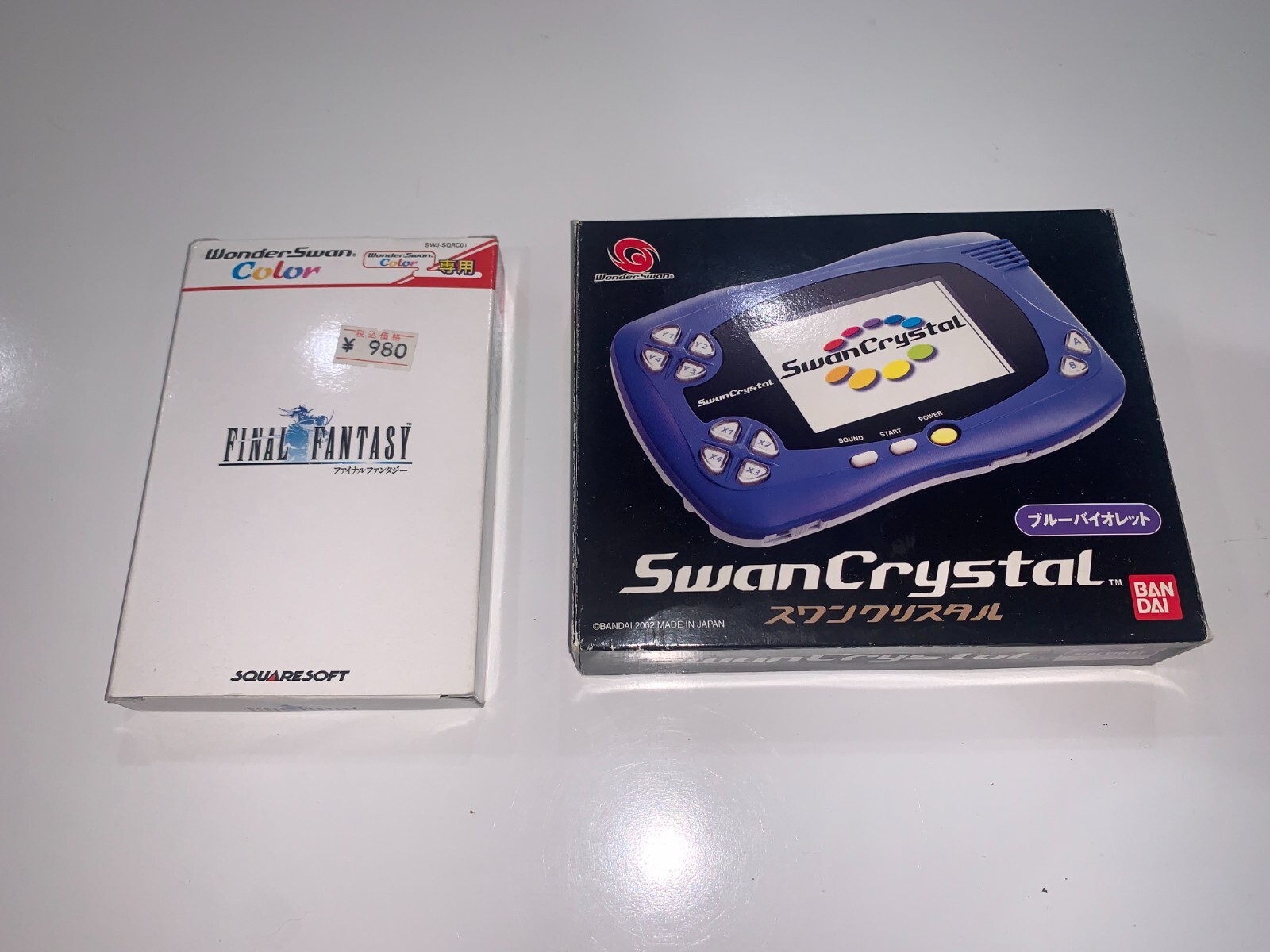 BANDAI WonderSwan Violet Blue SwanCrystal Complete in Box + Final Fantasy CIB #2