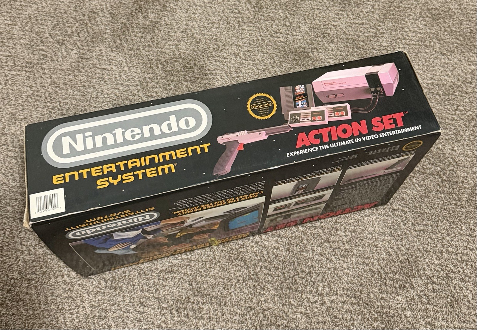 Original Nintendo NES Action Set System 100% CIB Complete Box NOT Working READ