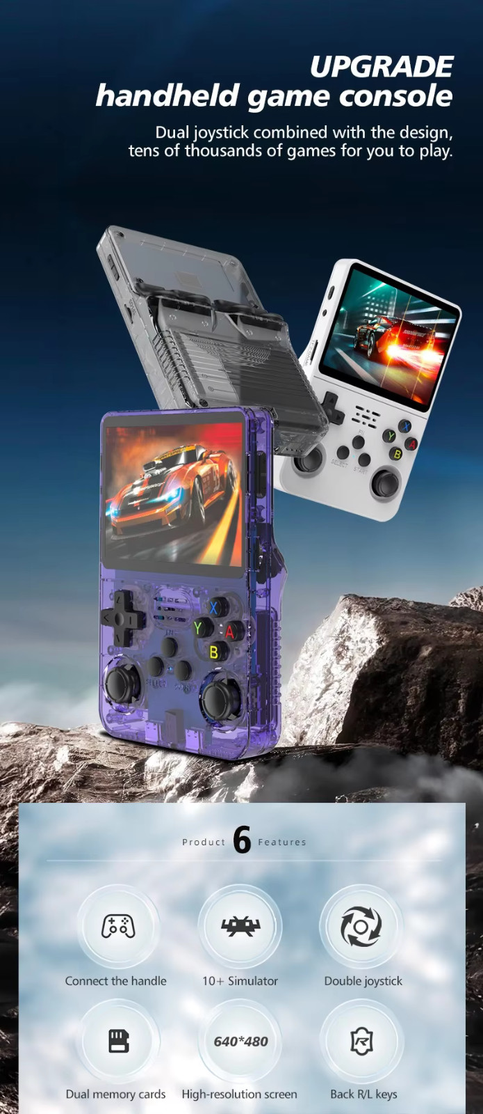 New R36S Retro Handheld Video Game Console Linux System 3.5 Inch IPS Screen