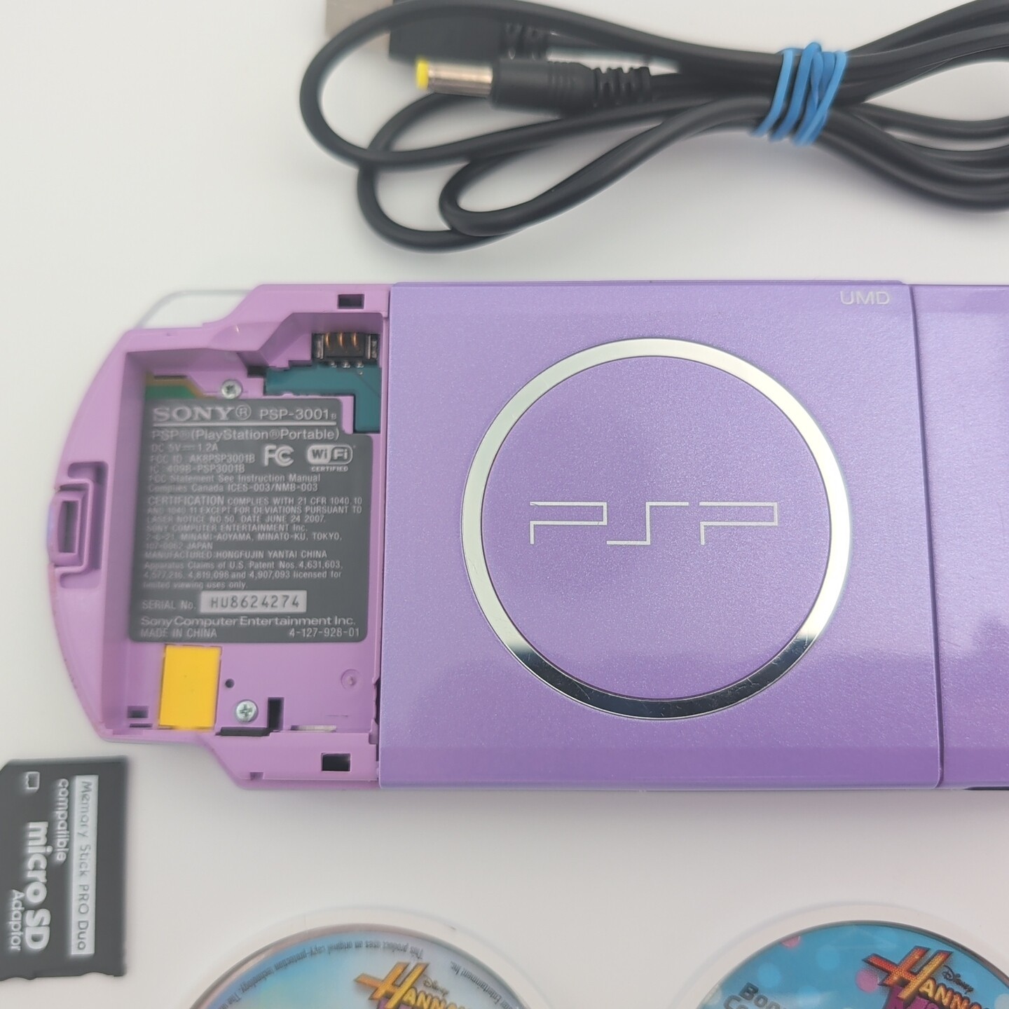 Sony PSP-3001 Hannah Montana Edition Purple W/ Cord, Batt, Ark4 CFW
