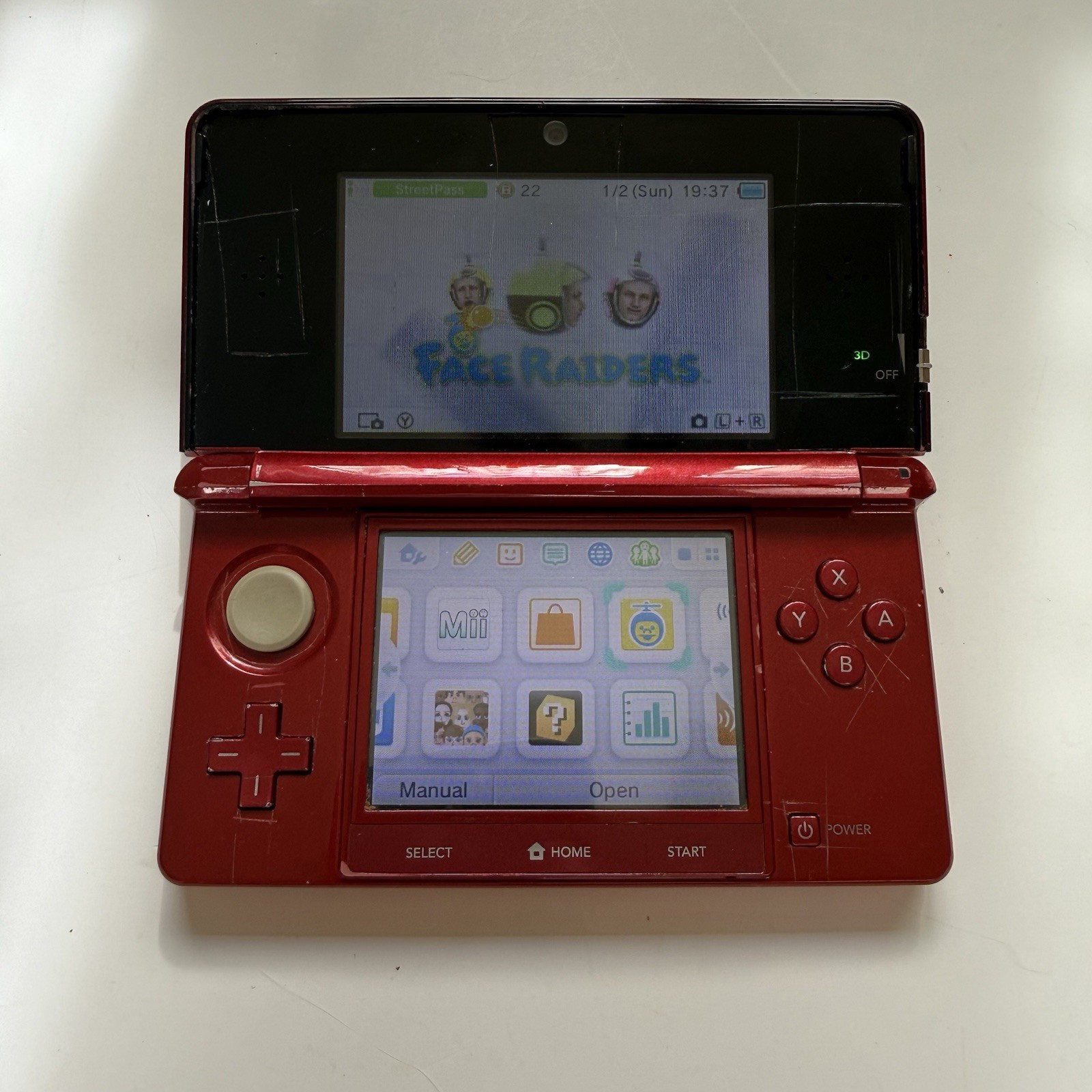 Nintendo 3DS Handheld System Flame Red Tested USA *READ DESCRIPTION