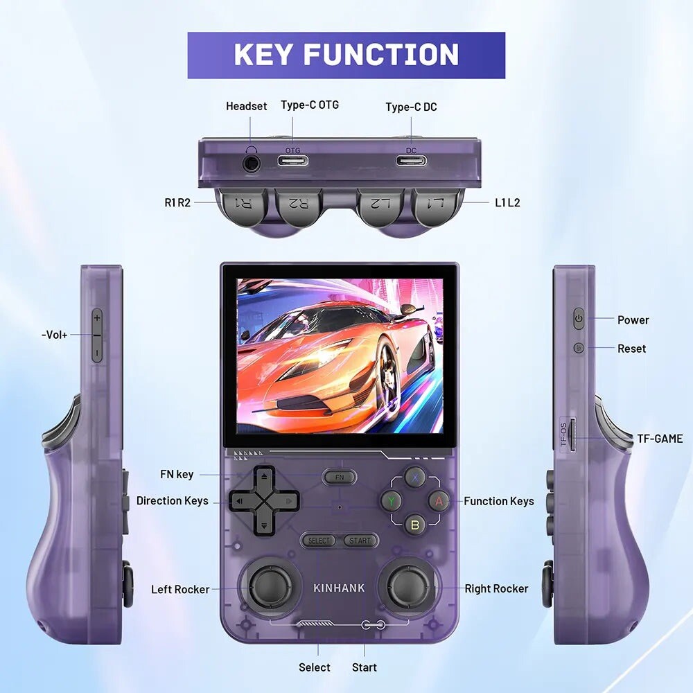 K36 Retro Handheld Video Game Console 16000+ Retro Games Emulator 3.5 in – Black