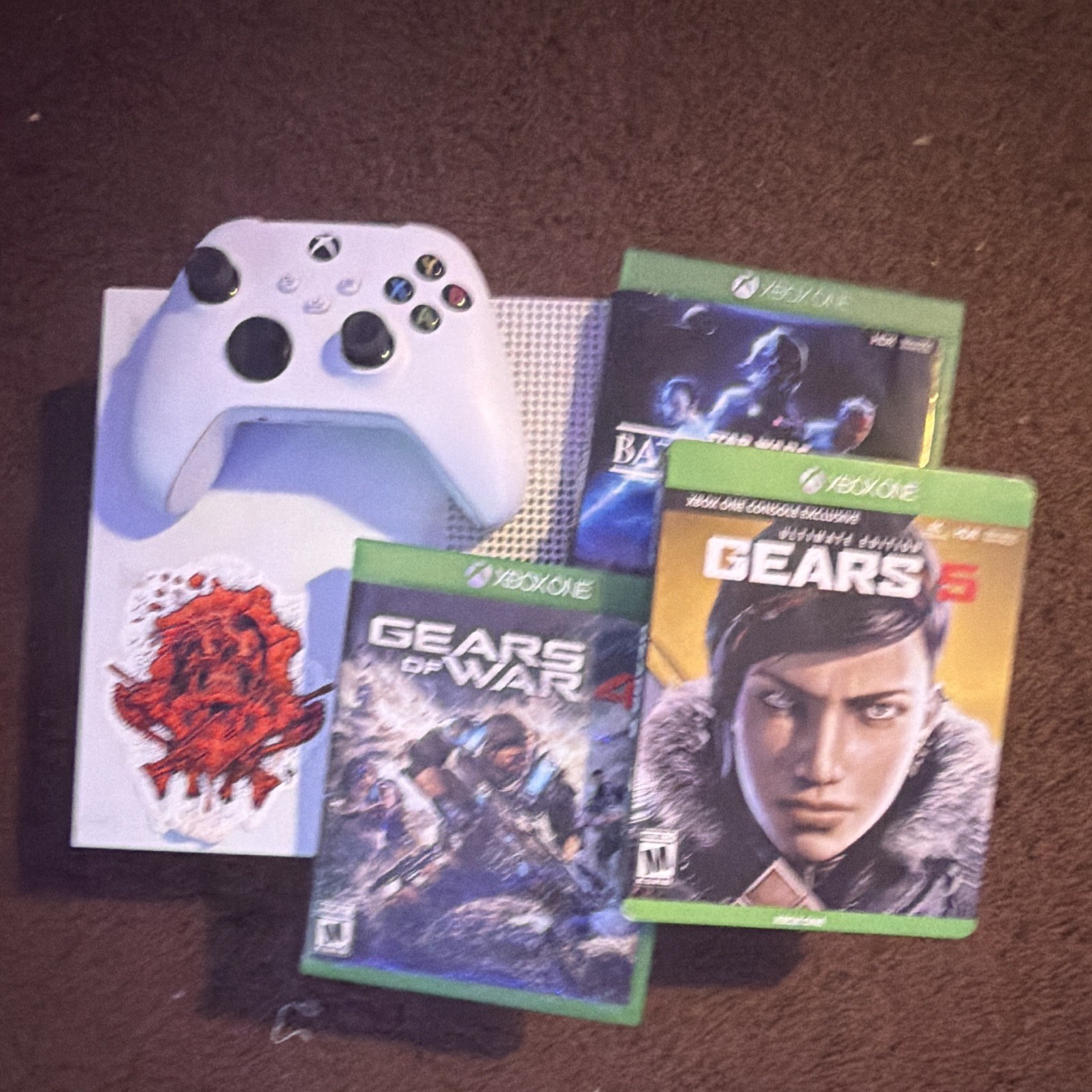 Microsoft Xbox One S 500GB 4K White Console w/ Wireless Controller & Games