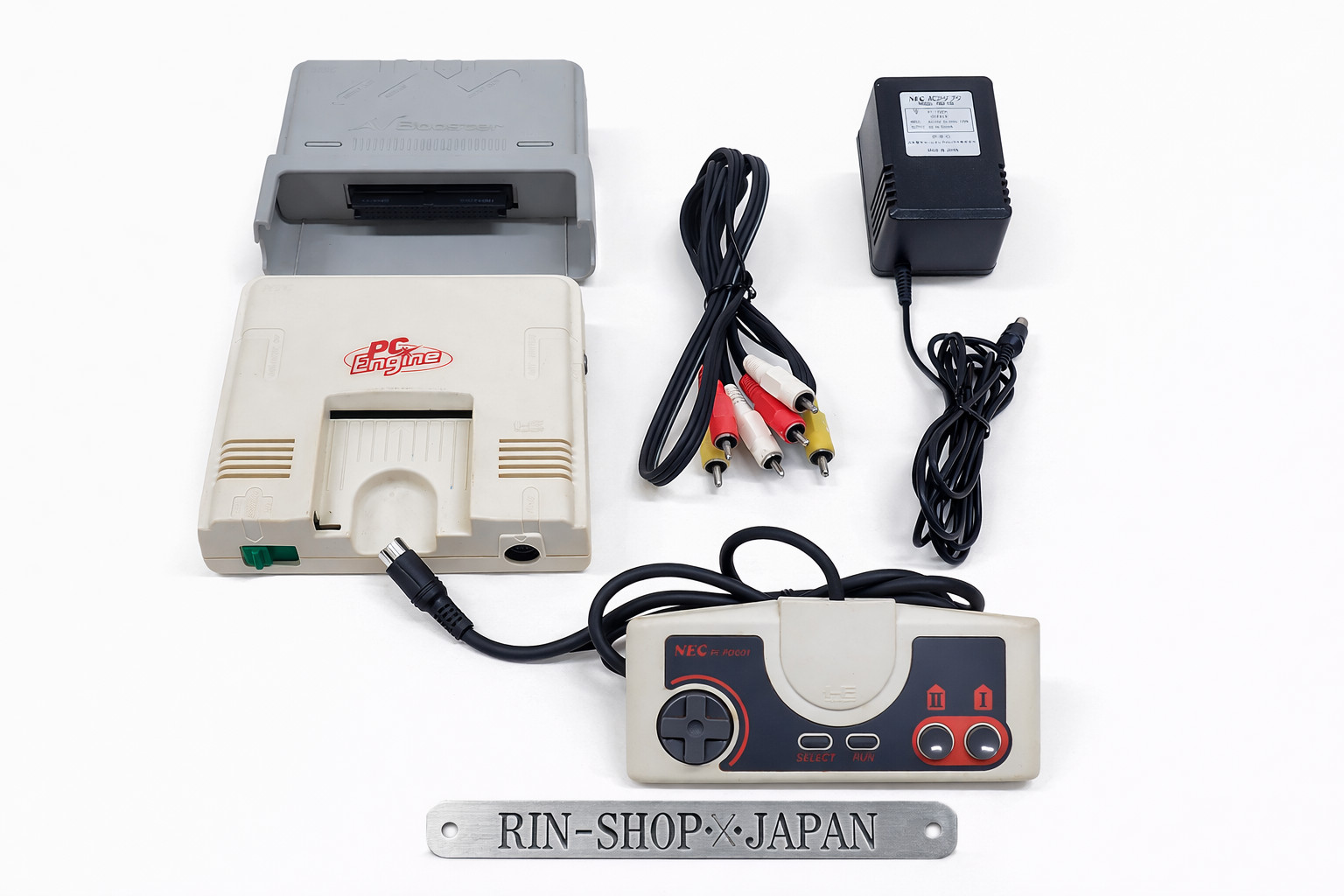 NEC PC Engine PI-TG001 Console With AV Booster PI-AD2 Tested Working Set