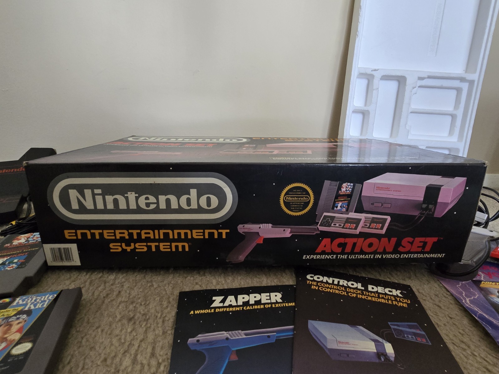Nintendo NES Action Set Home Console Complete In Box With 6 Games, 2 Controllers