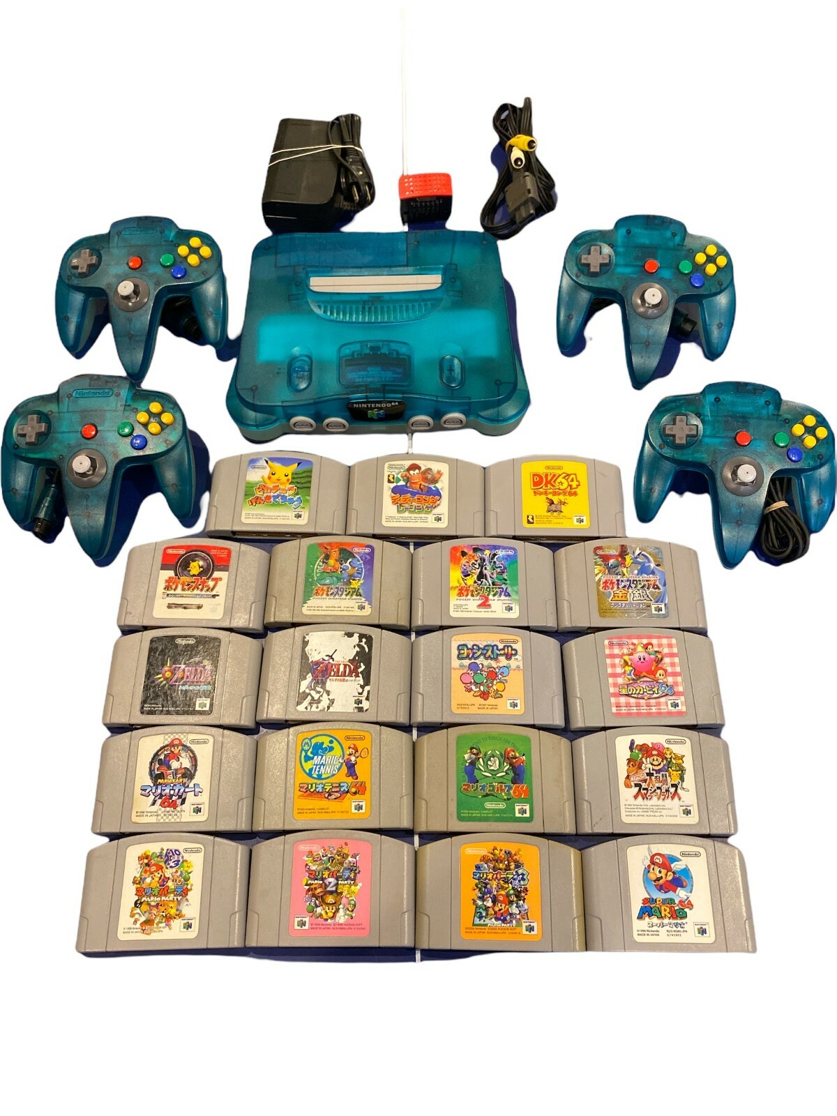 Nintendo 64 console clear blue N64 Region Free You can choose your favorite game