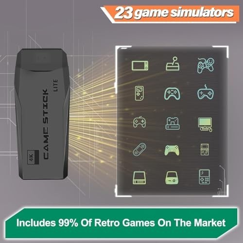 Retro Gaming Console with 20,000+ Classic Games, 23 Emulators, Dual Wireless Con