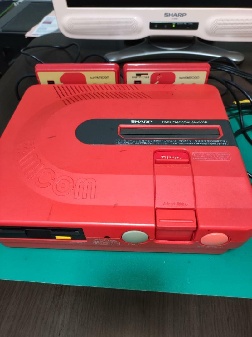 Twin Famicom AN-500R Red Console onry Working Head adjusted, belt replaced