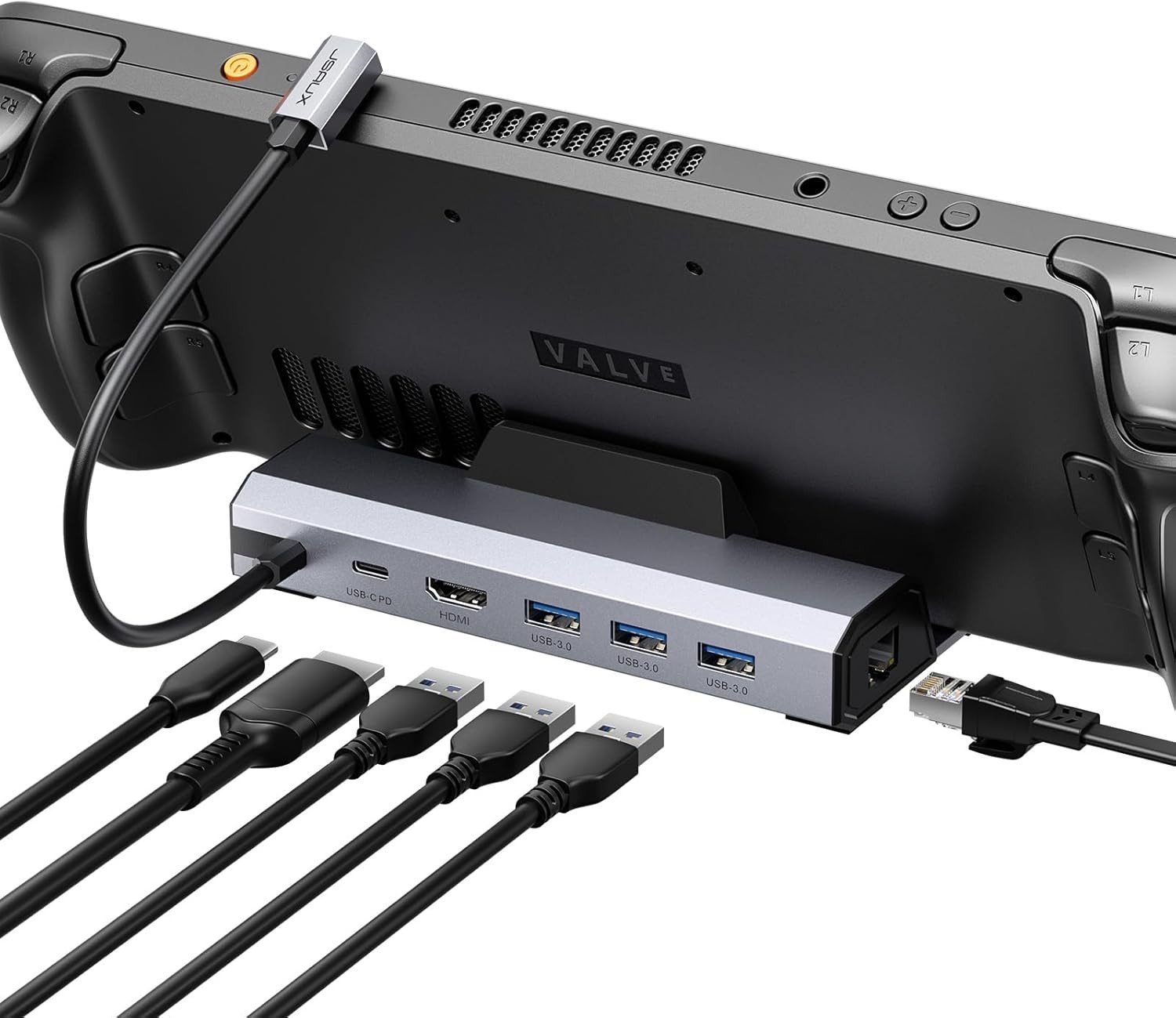 Compact 6-in-1 Dock: 4K@120Hz HDMI & Gigabit Ethernet for Seamless Gaming