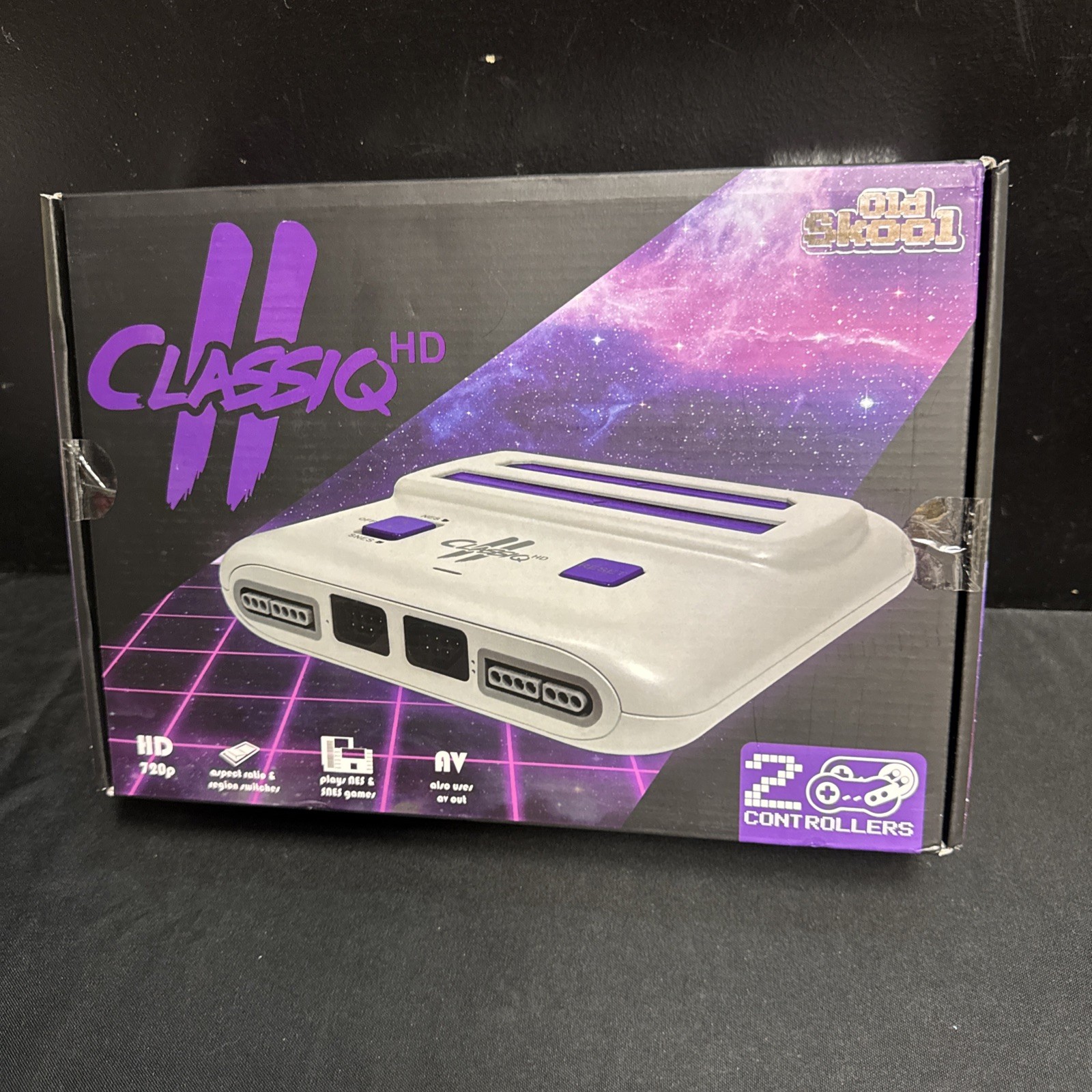 Classiq 2 HD 720p Twin Video Game System Grey/Purple for SNES/NES *OLD SKOOL*