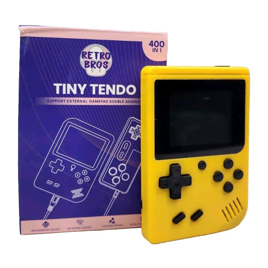 Retro Bros Tiny Tendo 400 In 1 Support External GamePad Double Against, Yellow