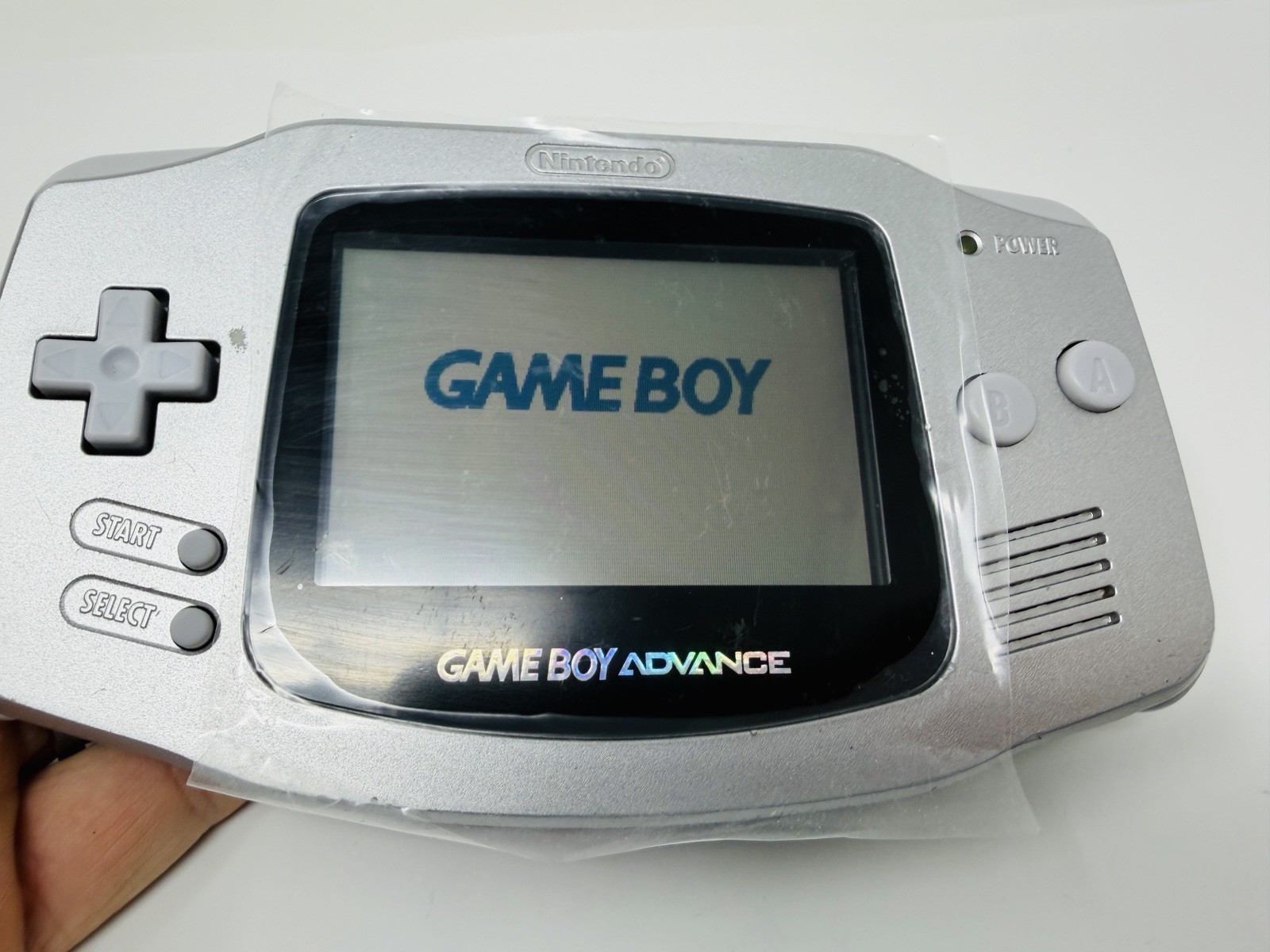 Nintendo Game Boy Advance AGB-001 Silver Handheld Game Console New Screen Lens!