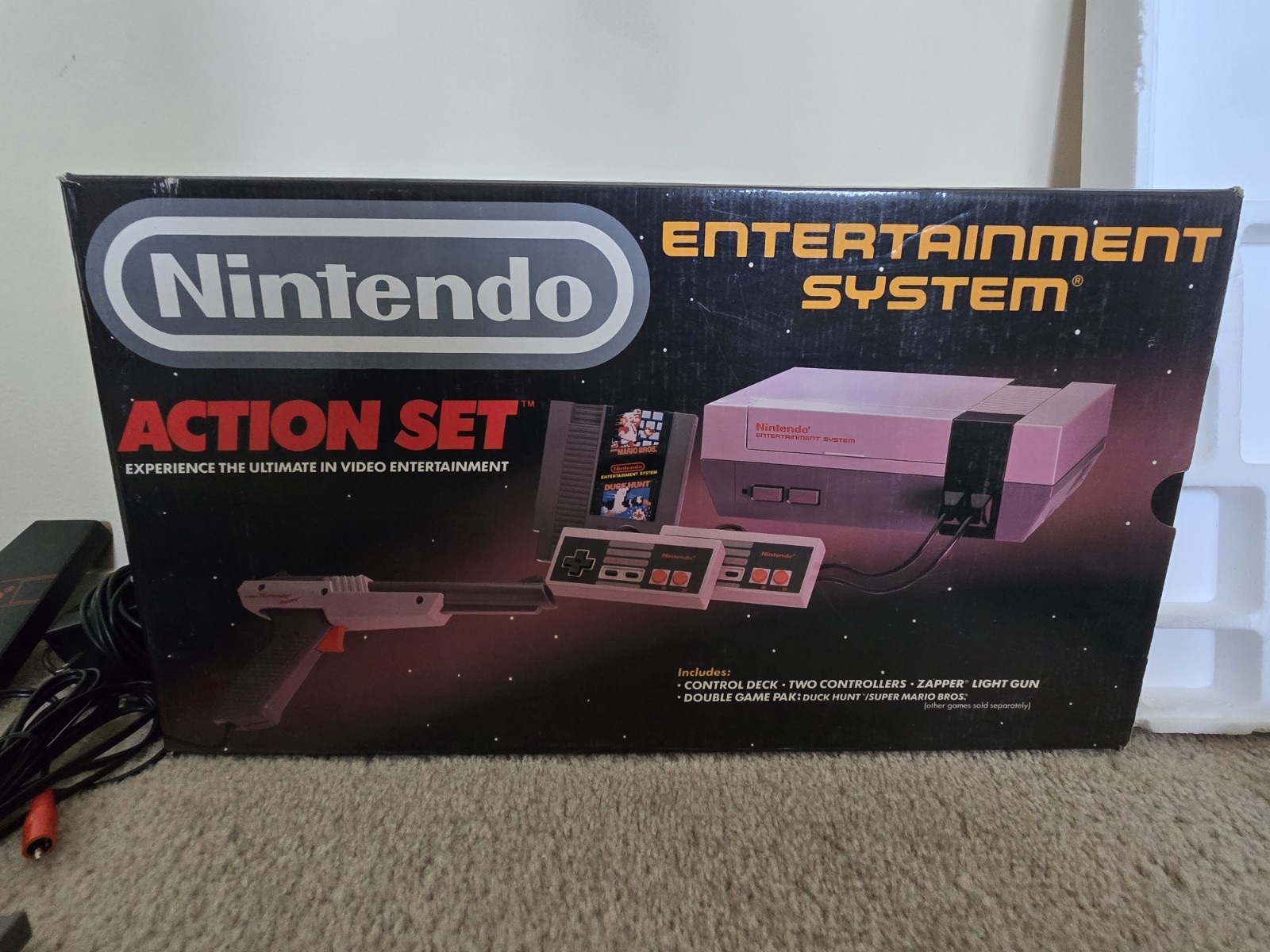 Nintendo NES Action Set Home Console Complete In Box With 6 Games, 2 Controllers