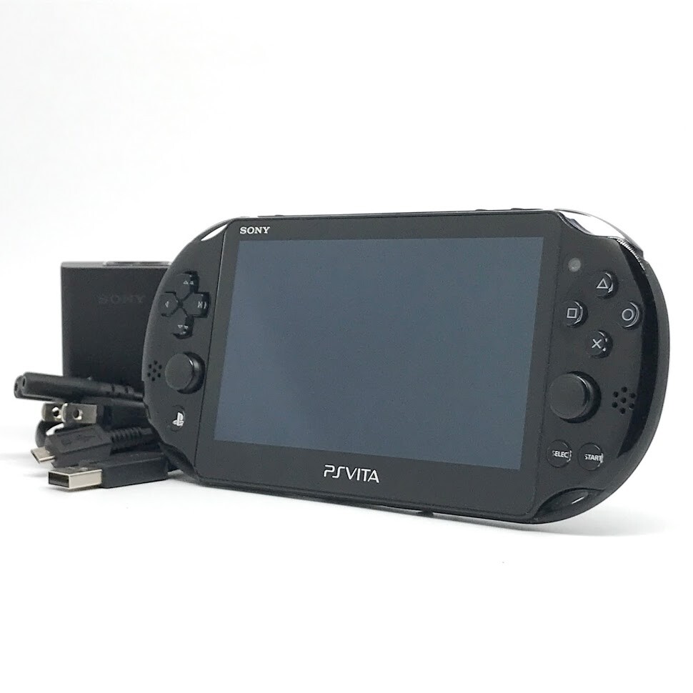 SONY PS Vita PCH-2000 Slim Black Wi-Fi LCD w/ Charger From Japan “Mint”