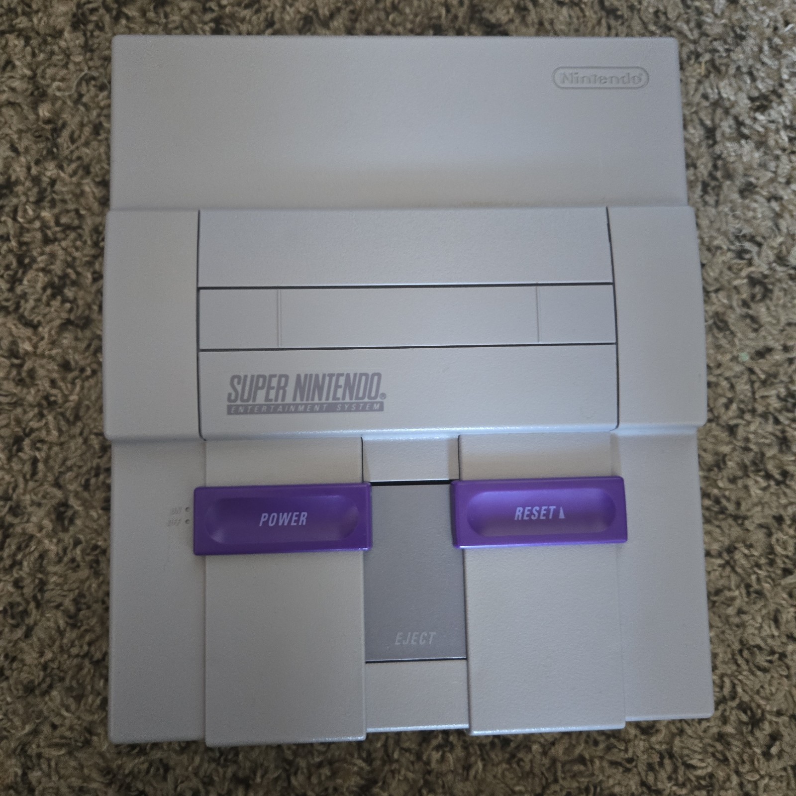 Nintendo SNES Console Gray Purple w/ Controllers And Game SNS-001 Excellent Con