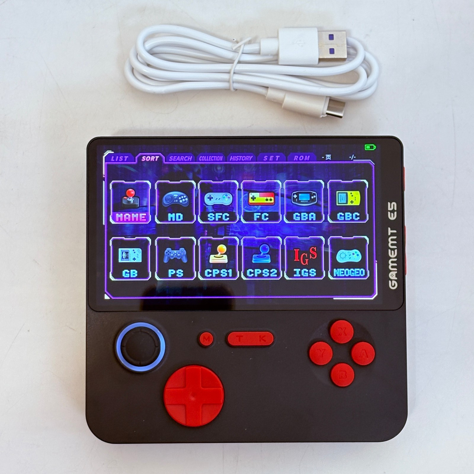 Gamemt E5 Jellymini Handheld Game Console Black/Red 64GB Wi-Fi USB-C