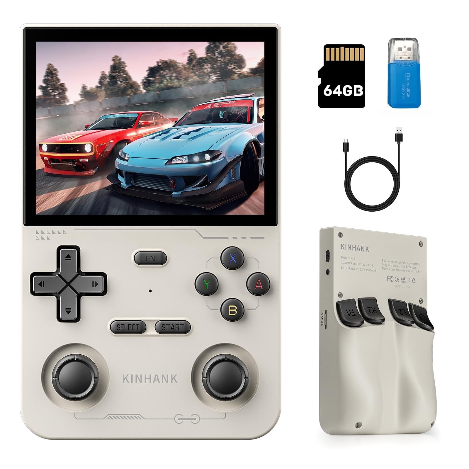 K36 Retro Handheld Video Game Console 16000+ Retro Games Emulator 3.5 in – Black