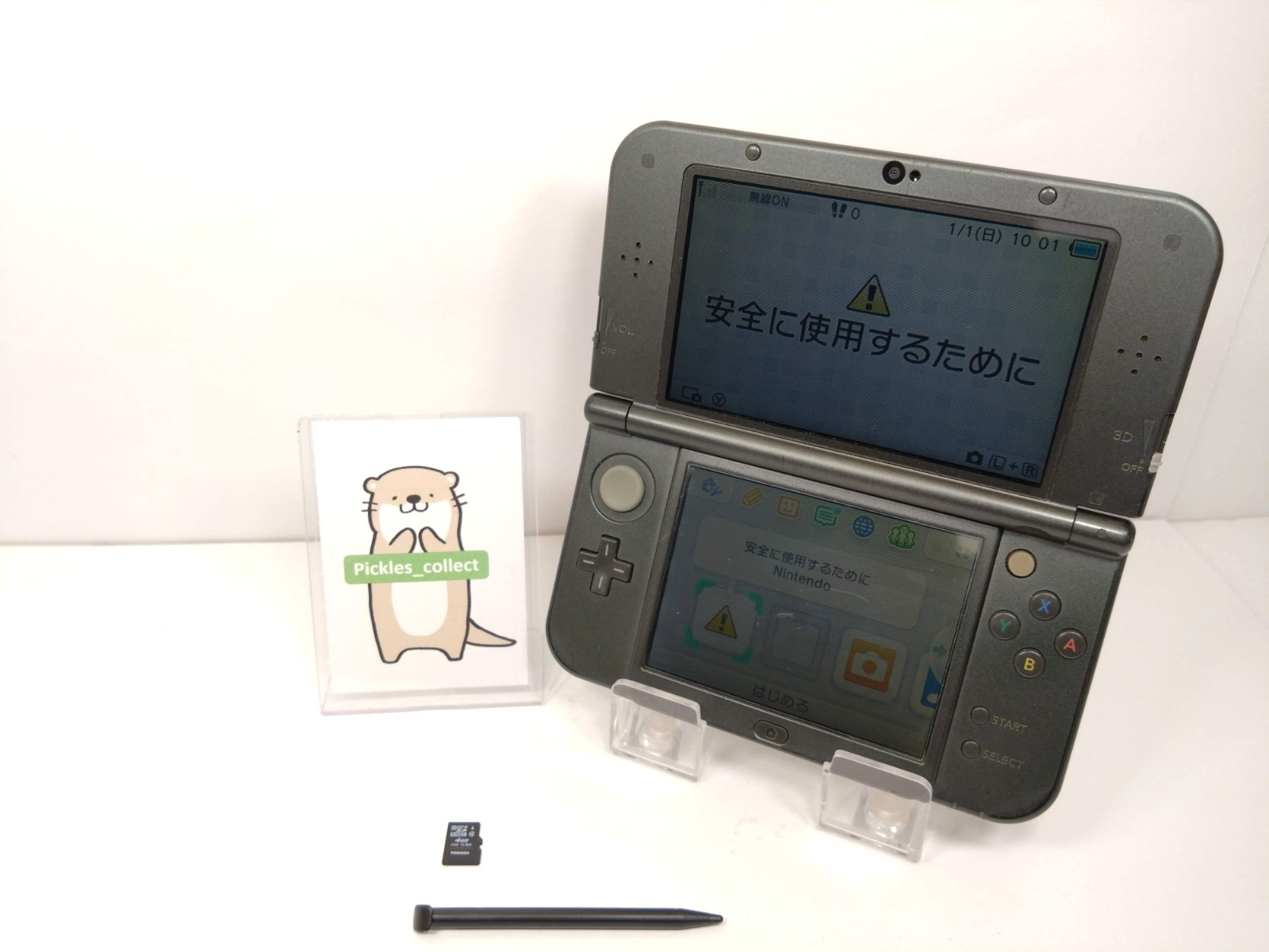 Nintendo New 3DS LL XL Metallic Black RED-001 w/Stylus 4GB Japanese Tested 0601G