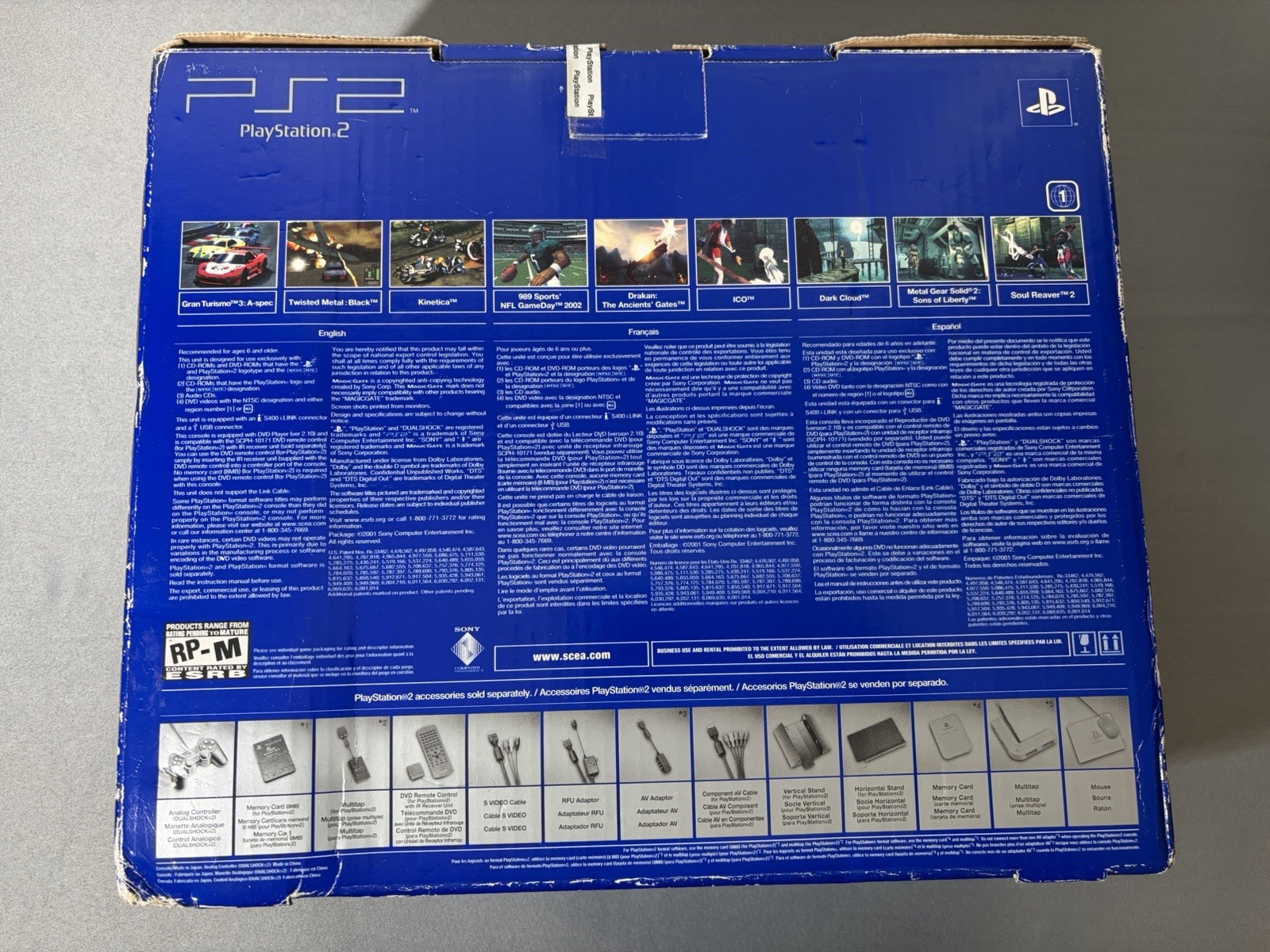 Sony PlayStation 2 PS2 Black Game System SCPH-30001 Complete Mint Cond