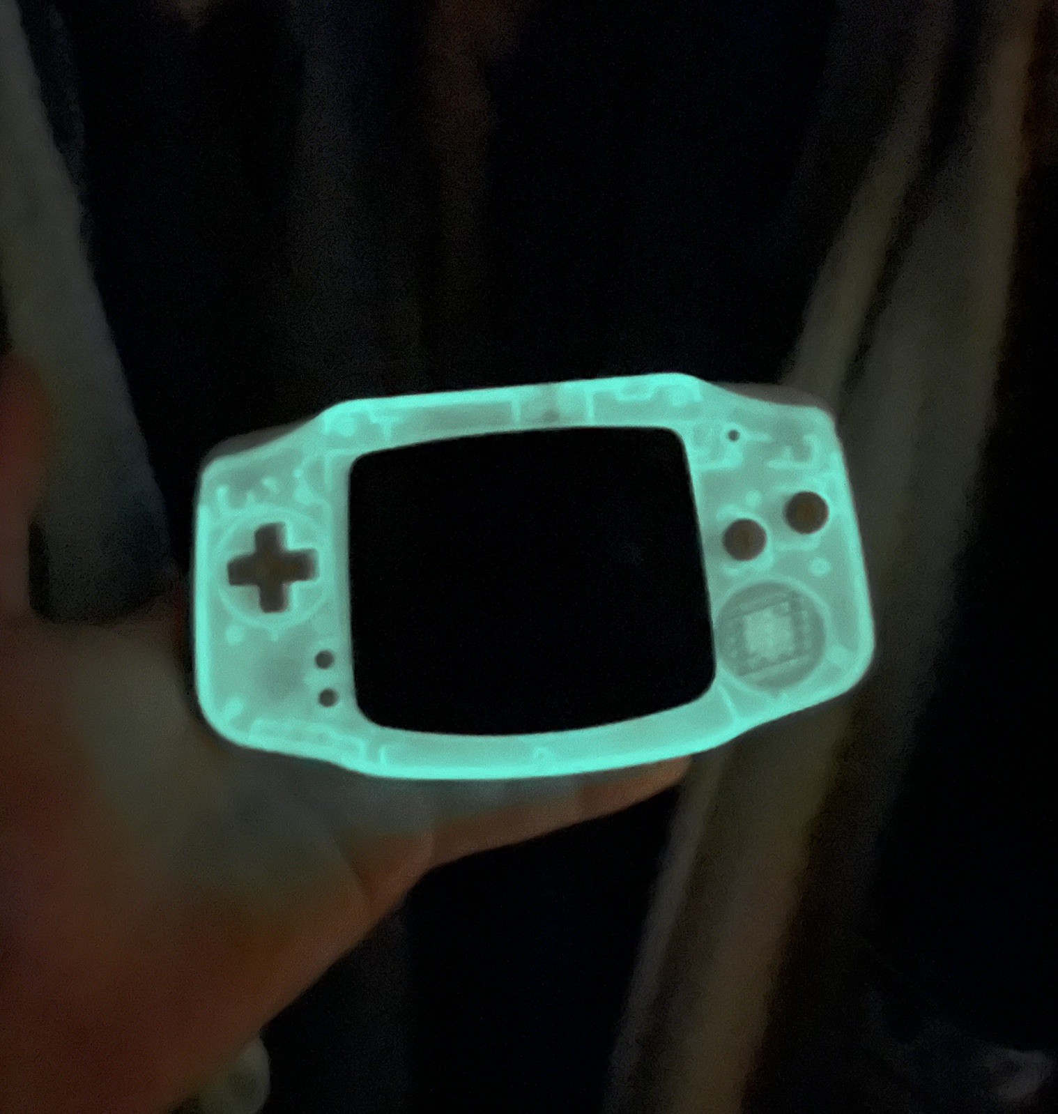 Game Boy Advance GBA IPS V5 Backlit USB-C recharge Glow In The Dark Mod Console