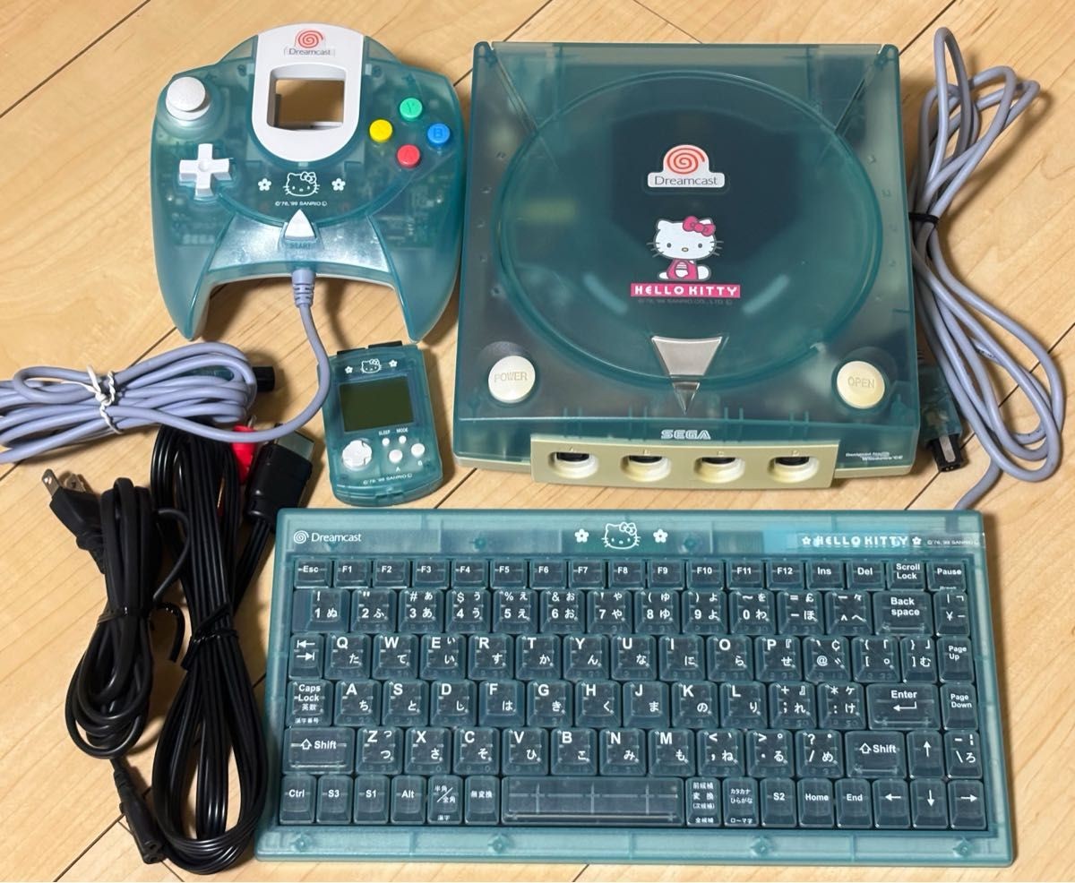 Sega Dreamcast DC Console HELLO KITTY Ver Clear Blue HKT-3000 Tested