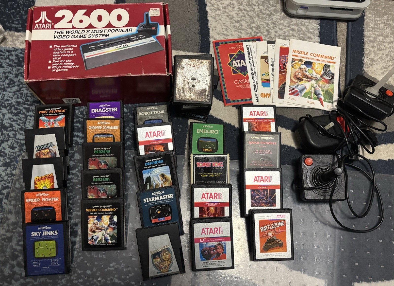 Atari 2600 Jr. Console in Box w/ 25+ Games, Sticks, and Manuals! UNTESTED READ!