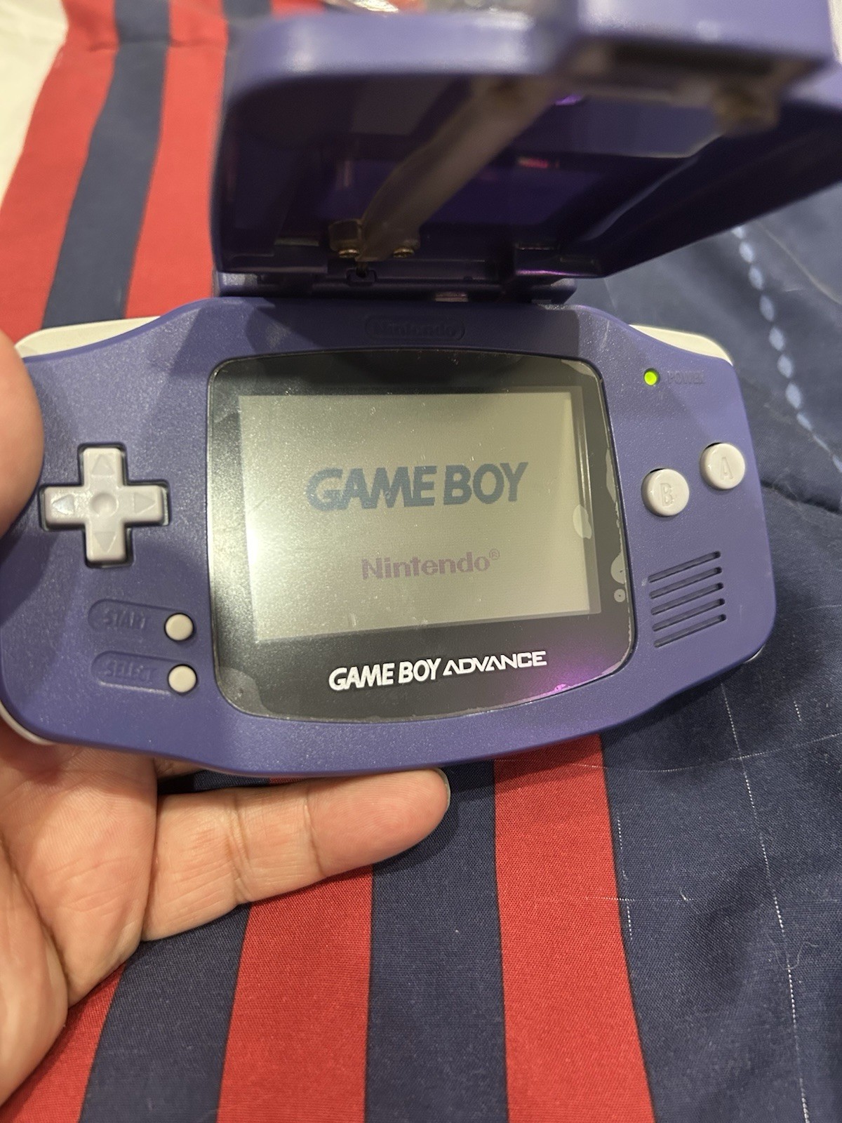 Game Boy Advance GBA AGB-001 Console Blue W Pelican Light And Gam