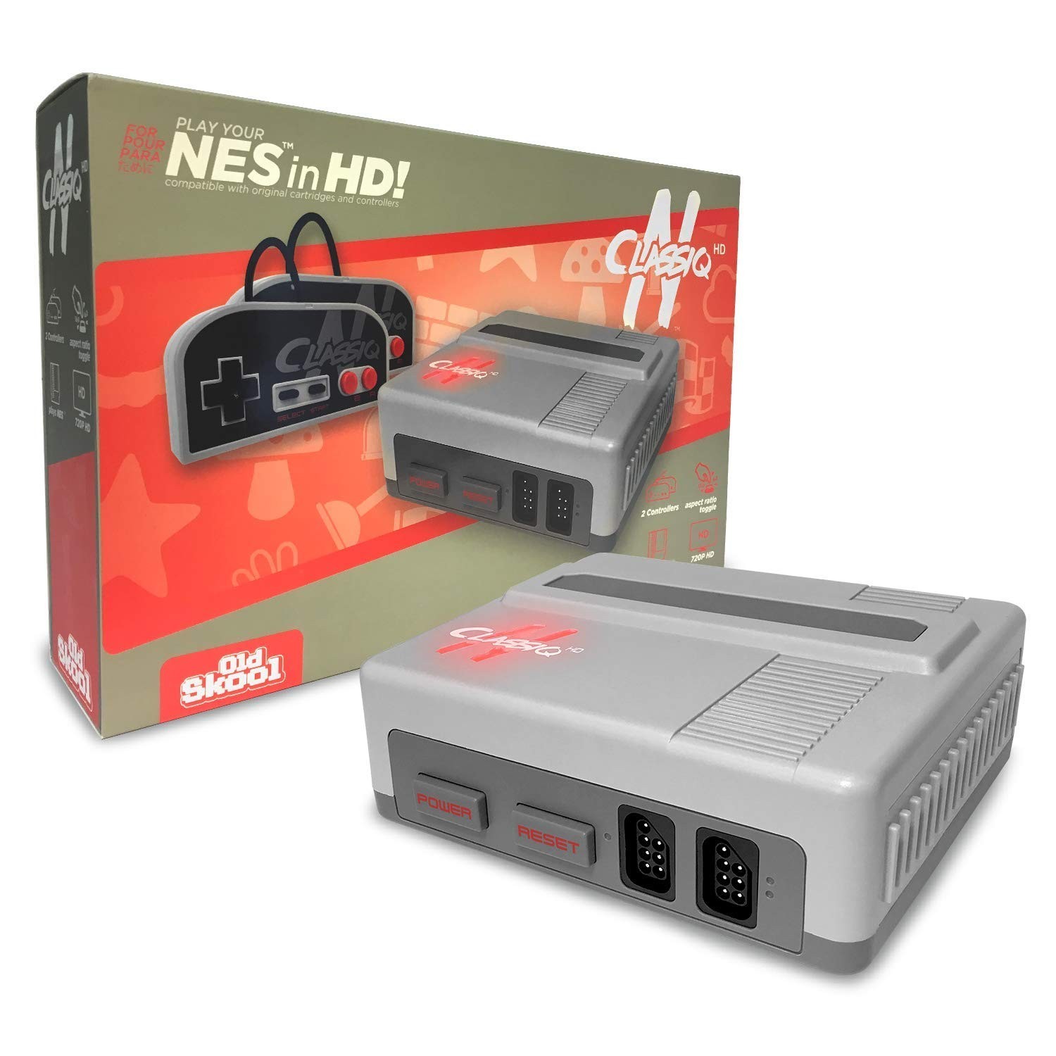 CLASSIQ N HD Console Compatible with NES- Clone System Plays 8-bit game cartr…