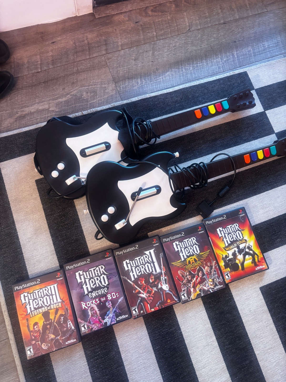 Ps2 console + guitar hero bundle