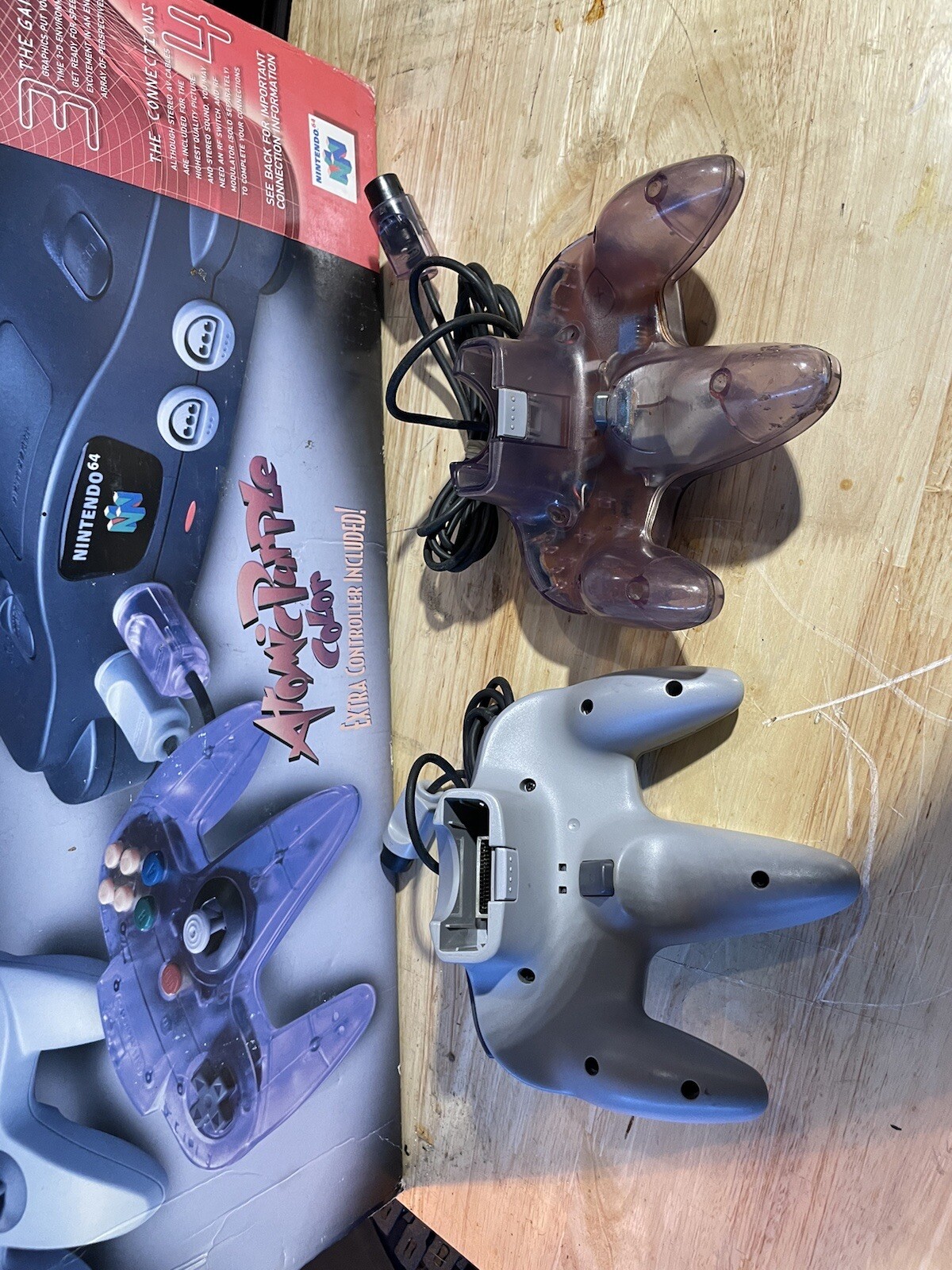 Nintendo 64 N64 Console Black w/Atomic Purple Controller In Box