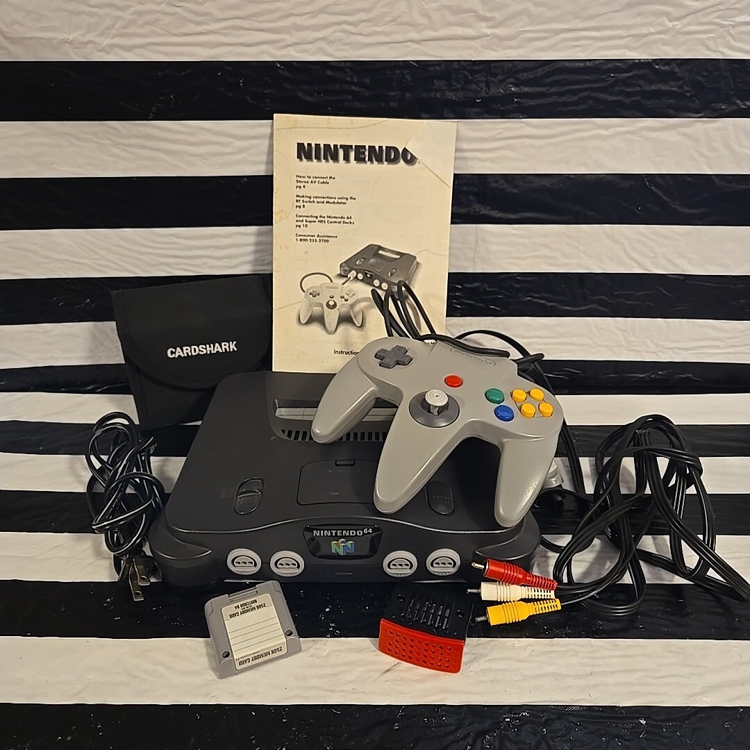 NINTENDO 64 N64 Game Console Memory Expansion Pak 256K Card Cords Instructions