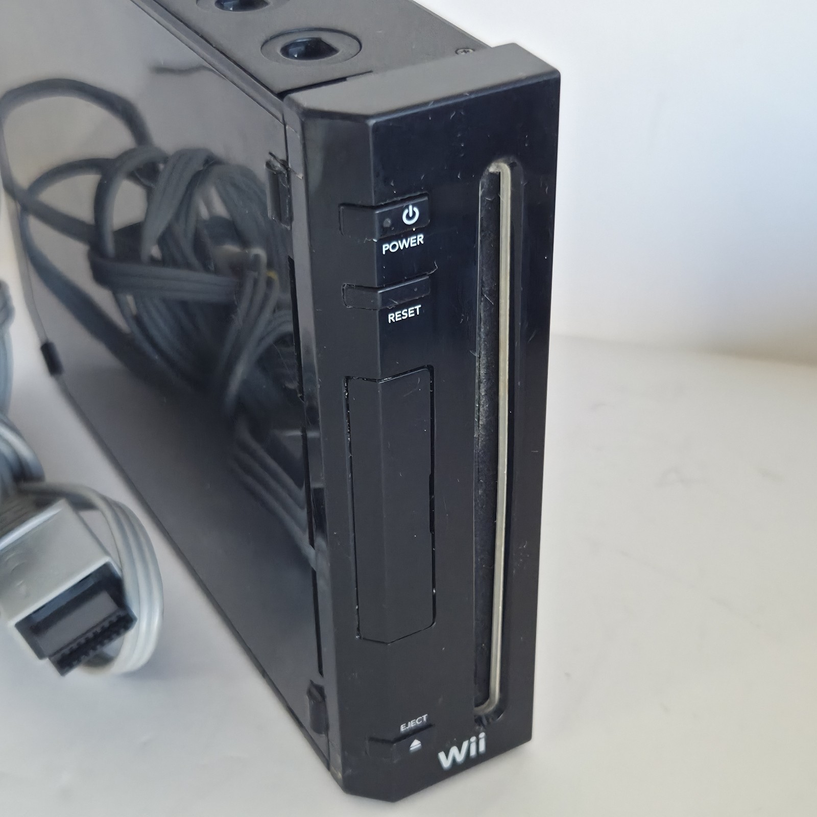 Nintendo Wii Console RVL-101 Black With Power & AV Cables & 1 REMOTE Works