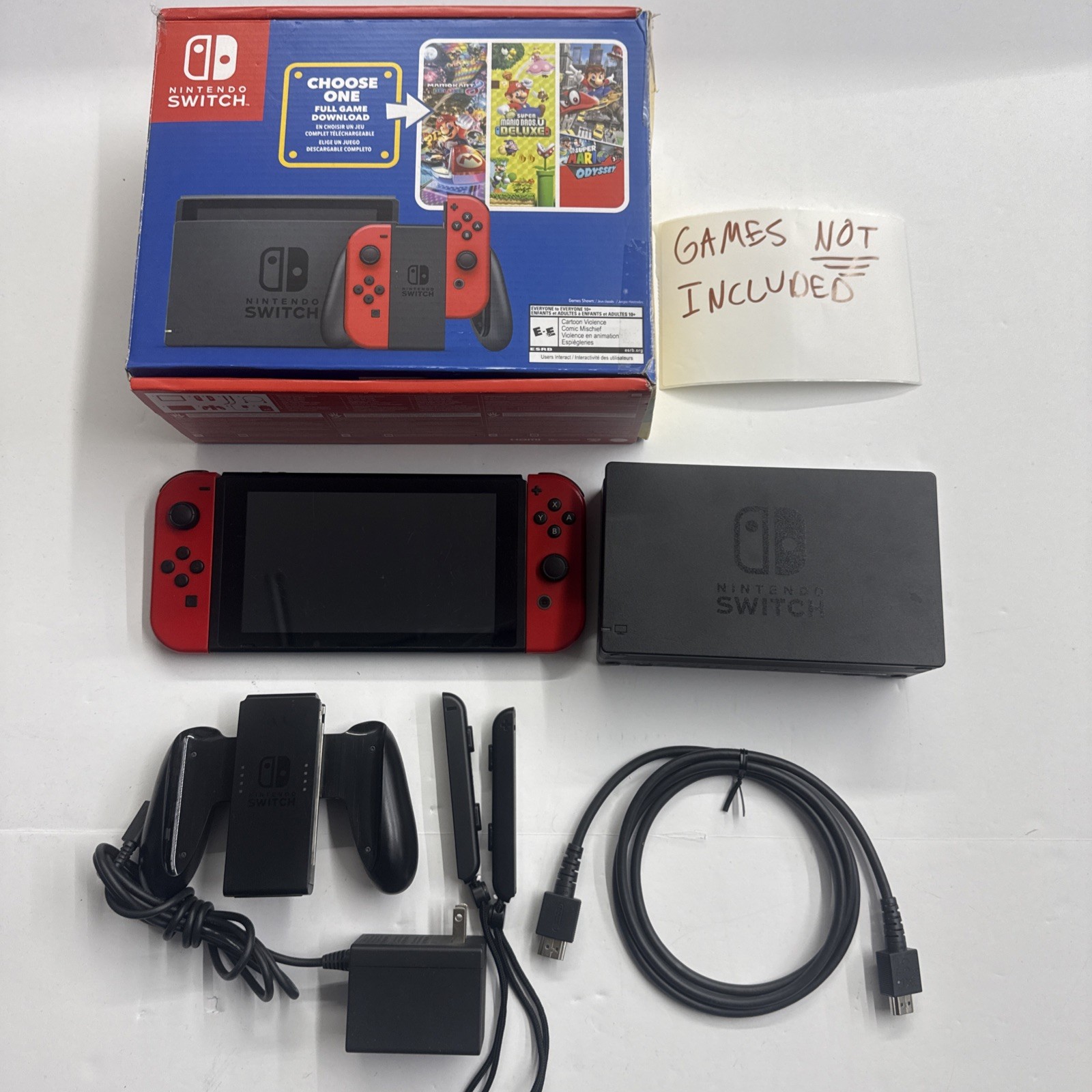 Switch – Nintendo Mario Choose One Bundle 32GB Console – Black Red ***NO GAME***