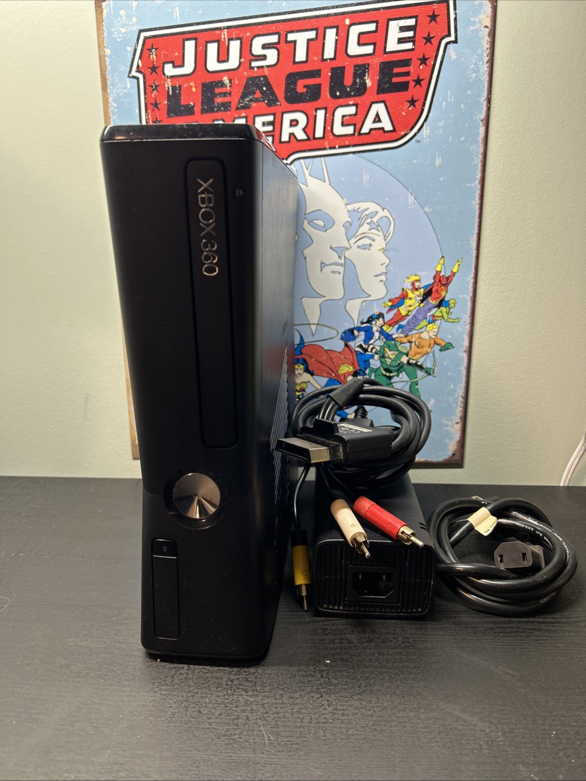 Microsoft Xbox 360 S Slim Black Console Model 1439 Power Supply AV Tested