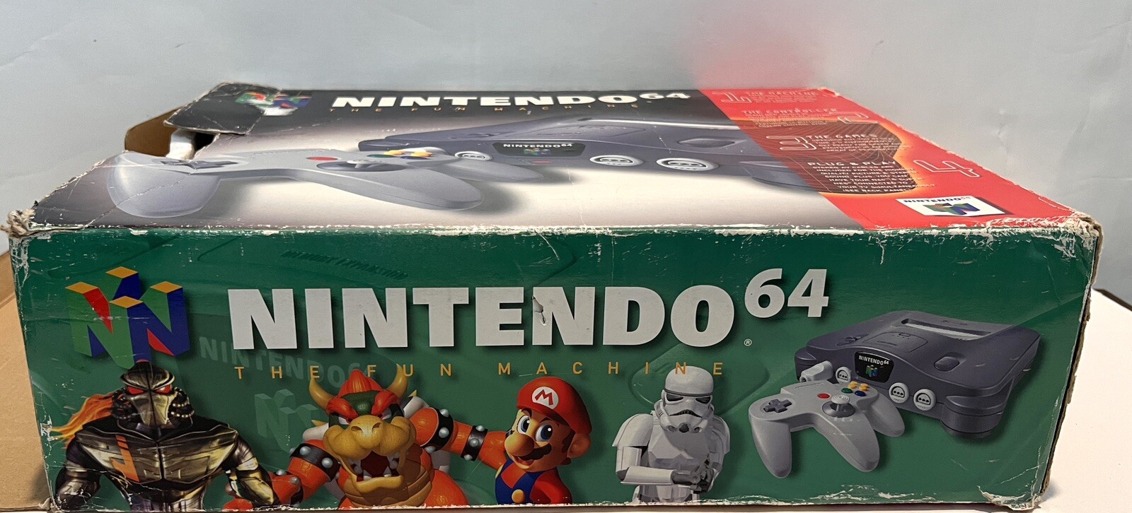 Nintendo N64 System/Console With Original Box, Styrofoam, 4 Games 2controllers .