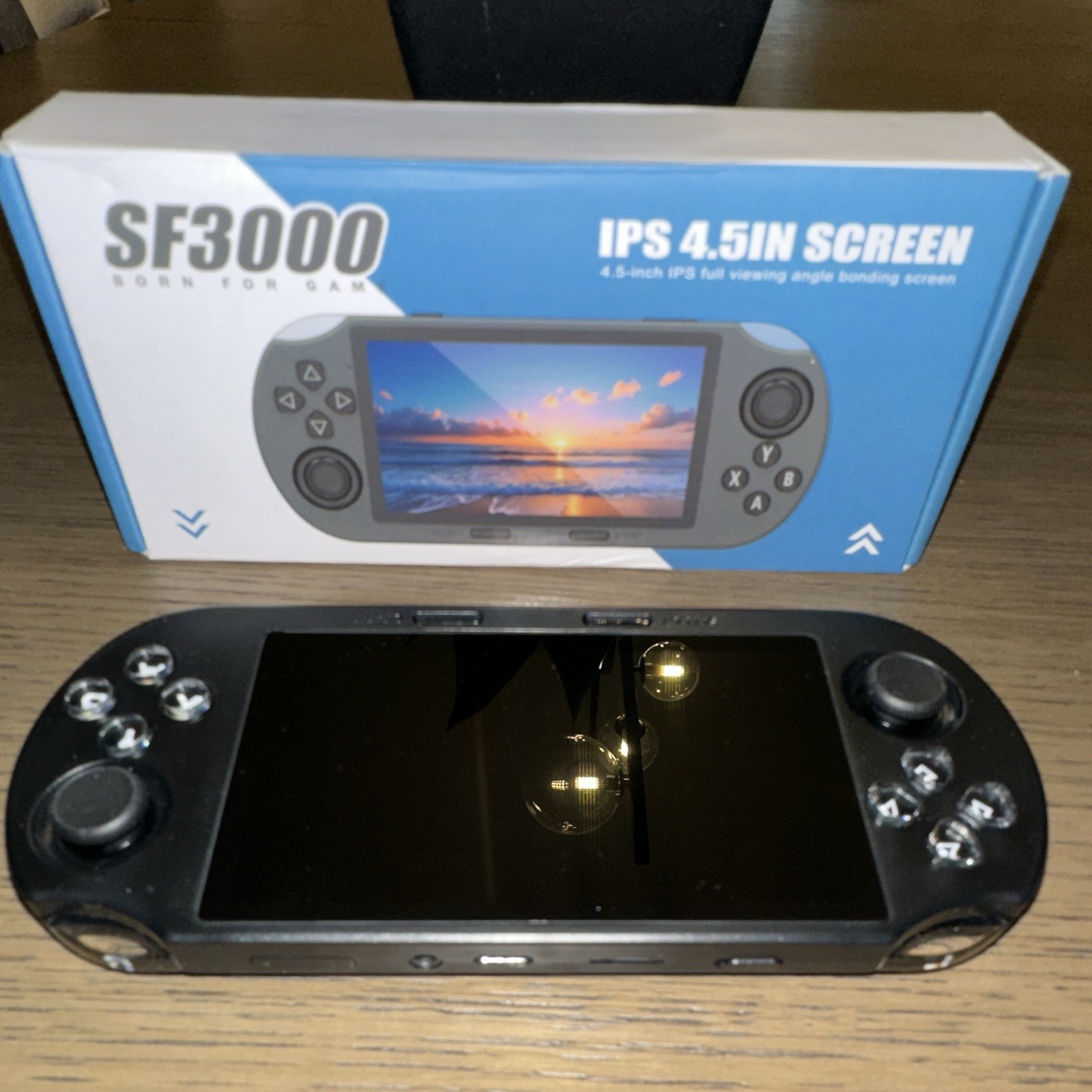 SF3000 Handheld Game Console IPS Display 4.5in Screen Black USB Headphone