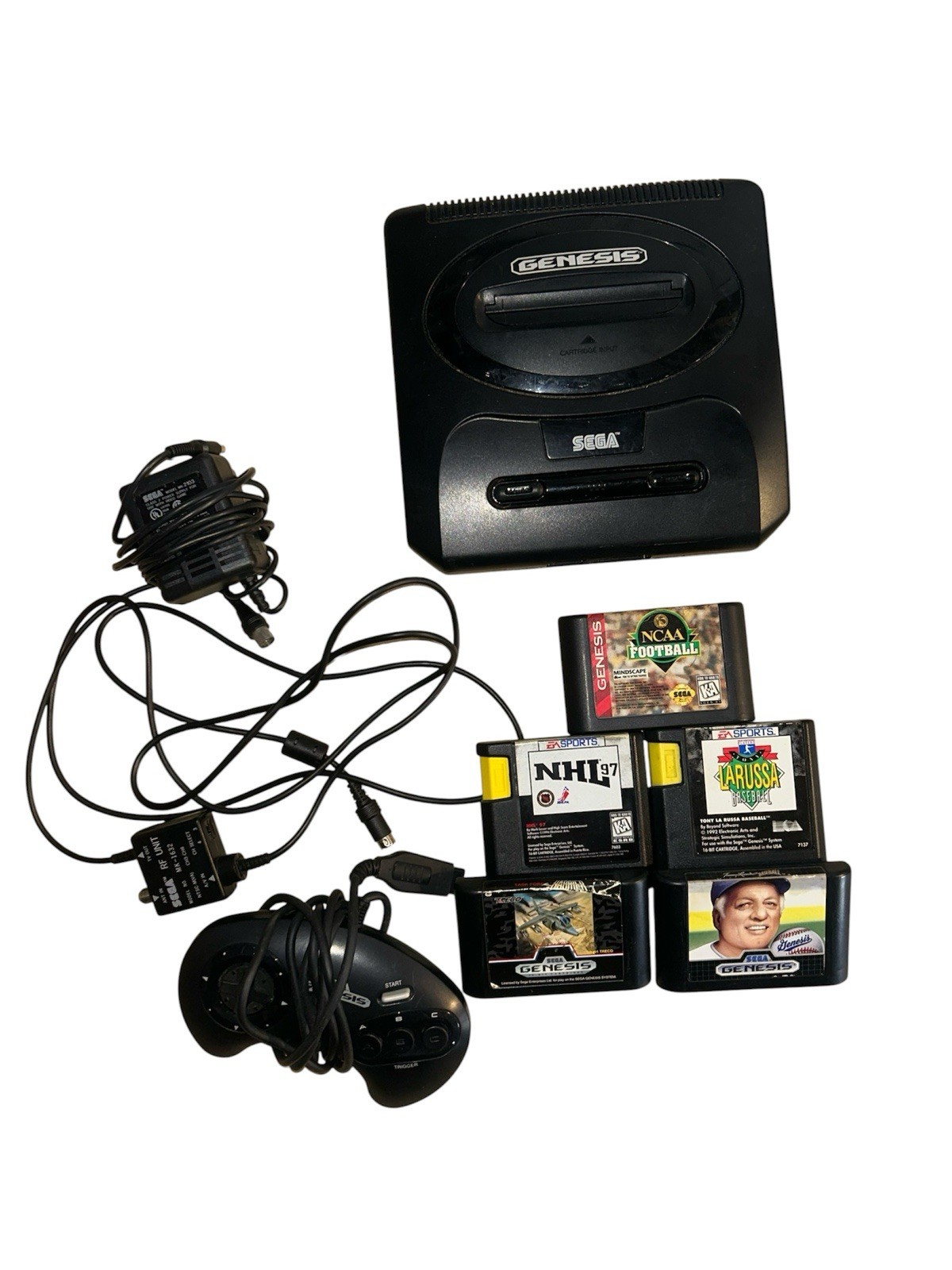 Sega Genesis Model 2 MK-1631 Console System w/ 5 Games – Tested & Working Task