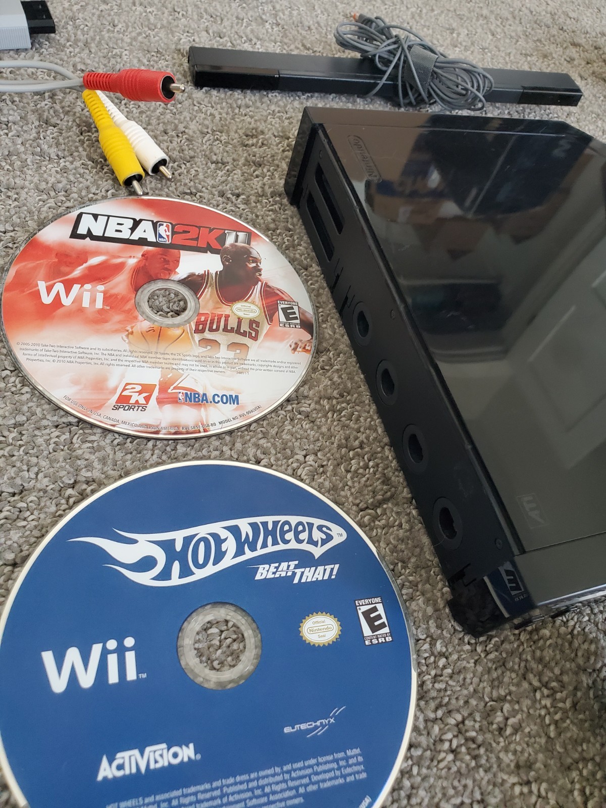Black Nintendo Wii Console System Bundle w/ 12 Games Nunchuck TESTED! Sled