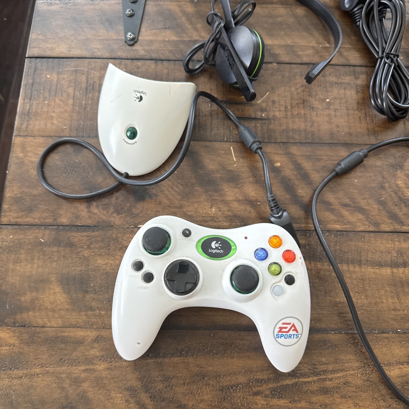 Lot Of 2 Xbox Consoles Original Black And Red 2 Logitech wireless controllers