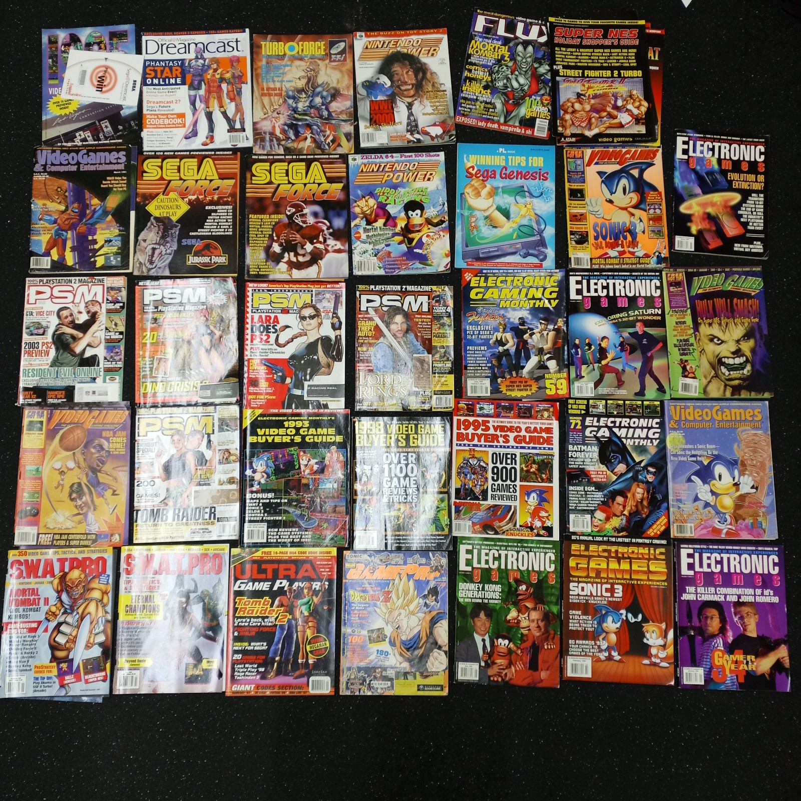 30+ Vintage 1990’s Video Game Console Magazine Lot PSM, EGM, Dreamcast, Nintendo