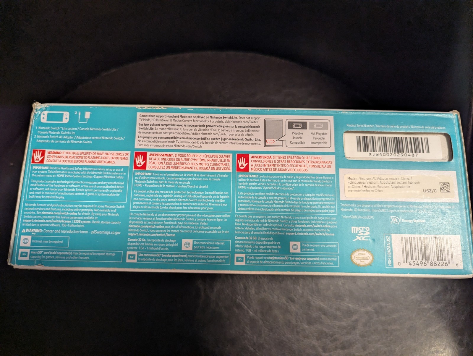 Nintendo Switch Lite Turquoise Brand New – Open Box – Free Shipping