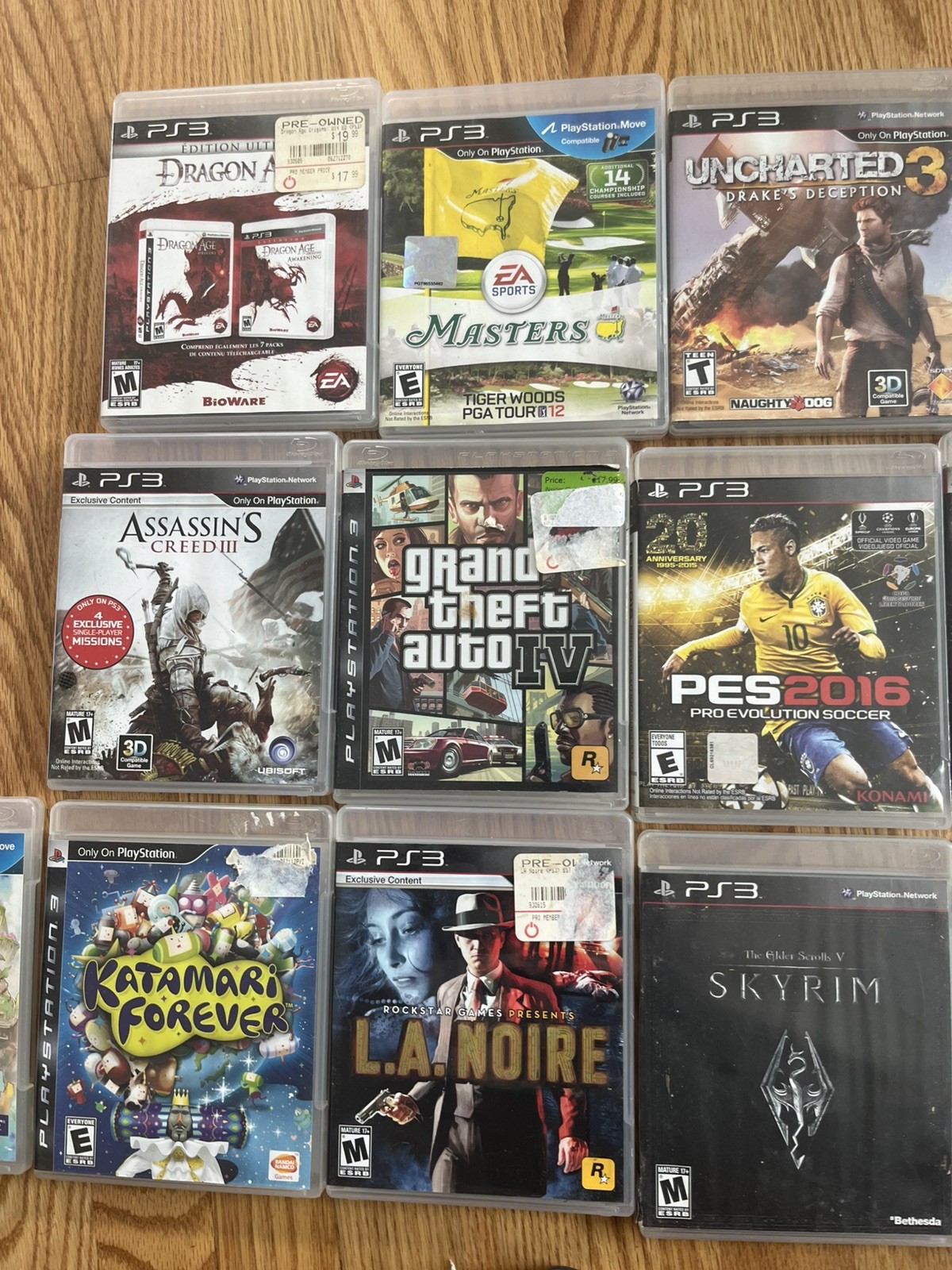 Playstation 3 Console Bundle Lot 3 Controllers 17 Games PS3 Tested Works Charger