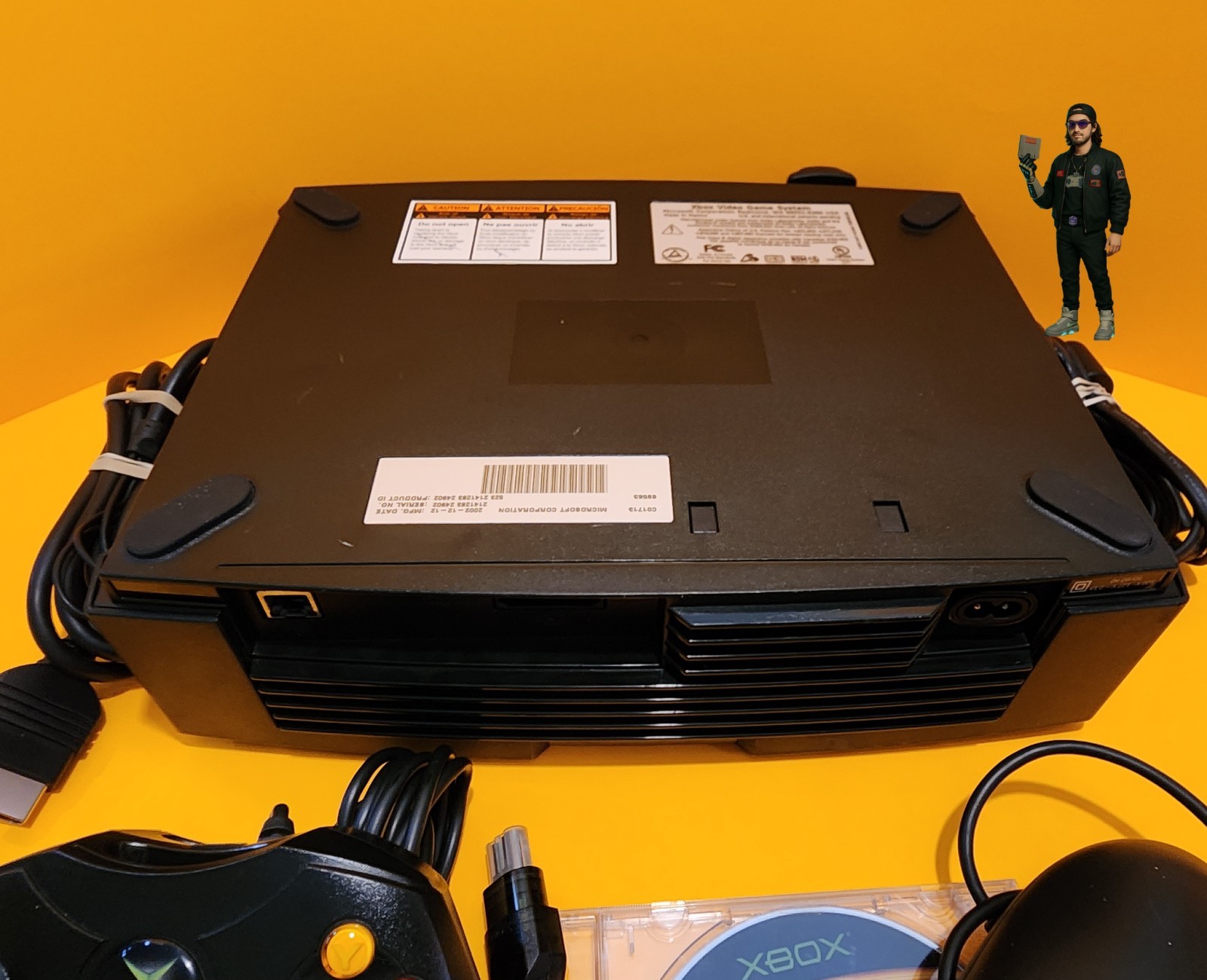 Original Xbox Console Tested DVD Logitech Wireless Adapter Controller Burnout 3