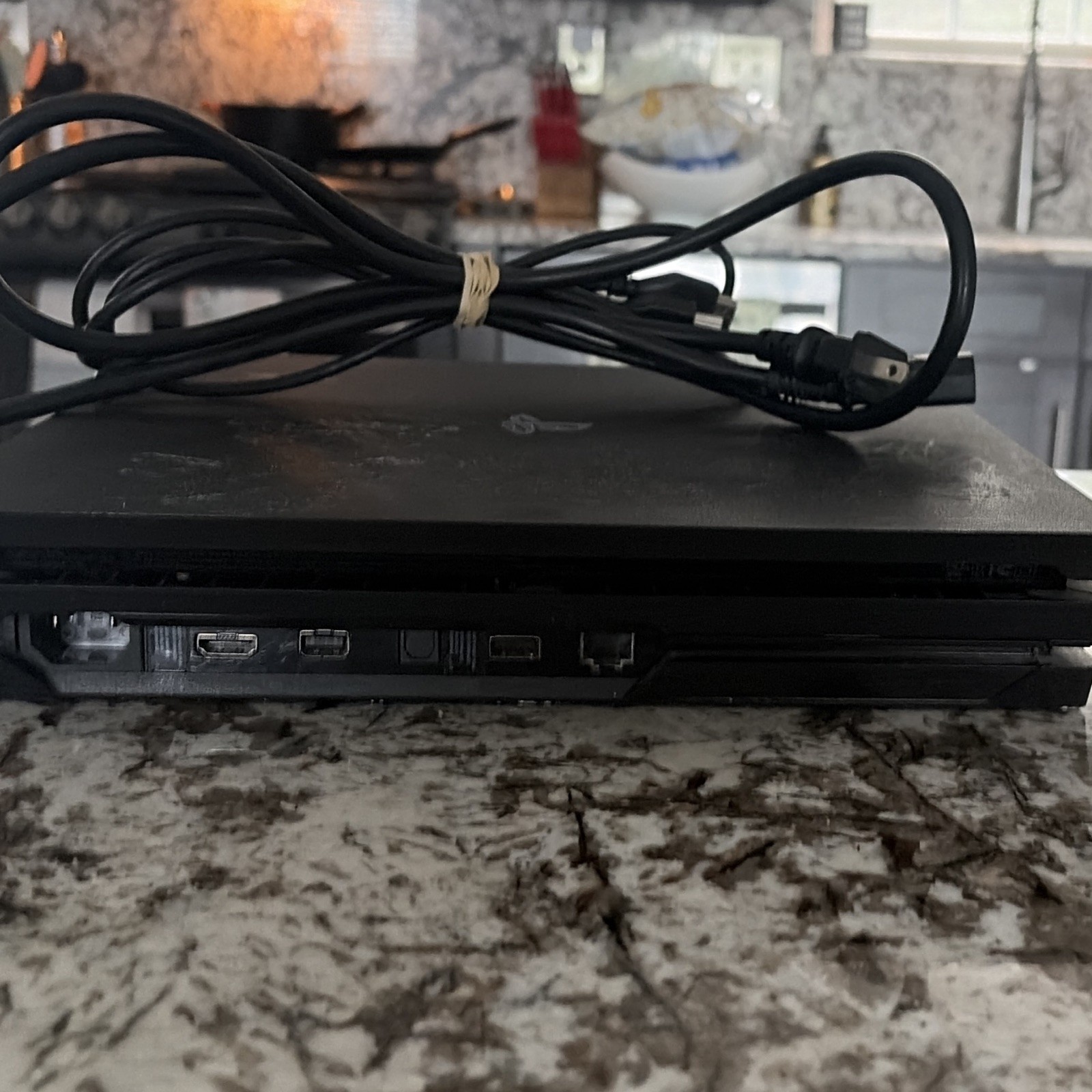 Sony PlayStation 4 Pro Black Console Wi-Fi Blu-Ray Compatible with Power Cable