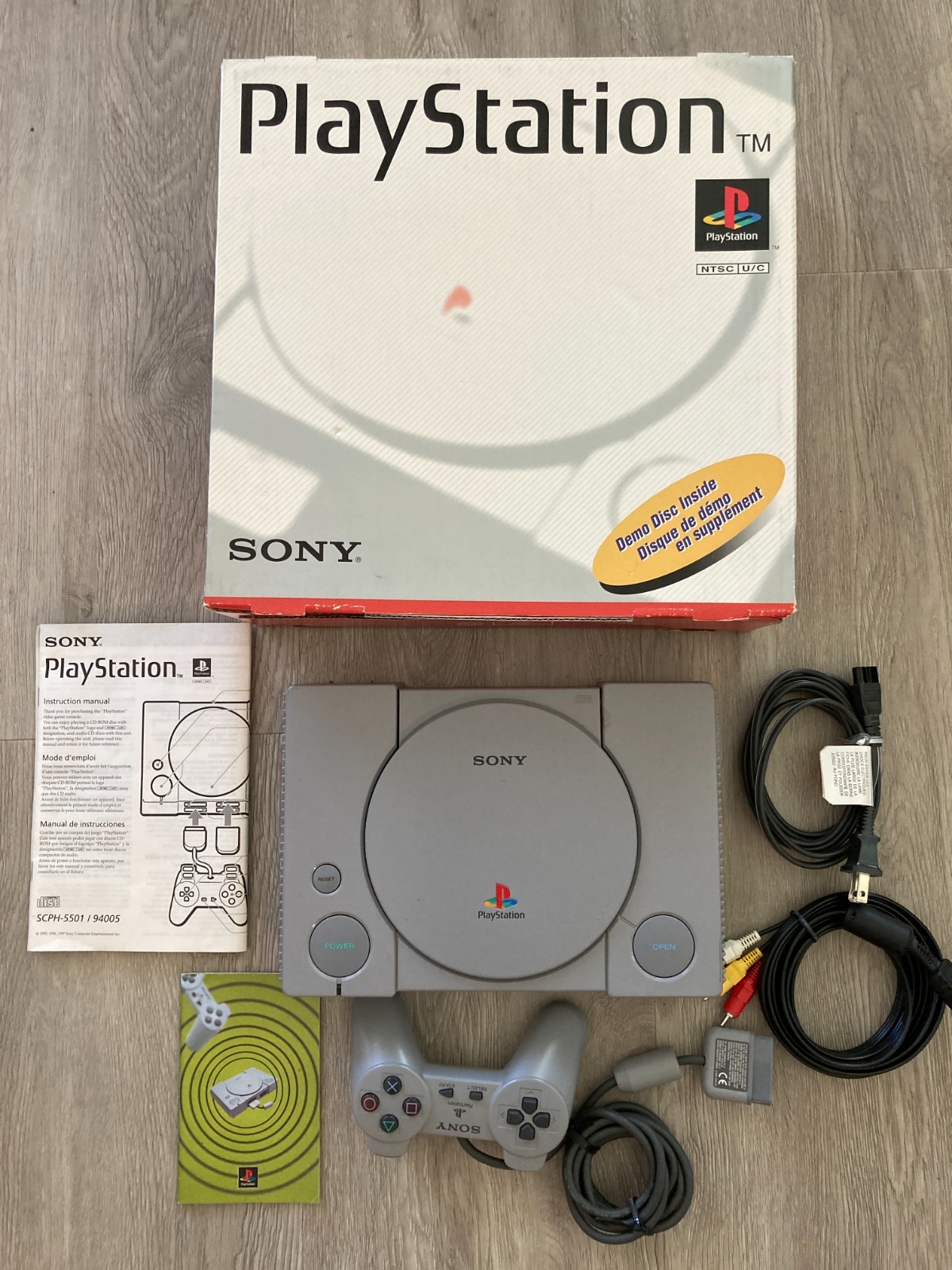 Open Box Sony PlayStation 1 Console, Excellent Condition, in Original Box 1997