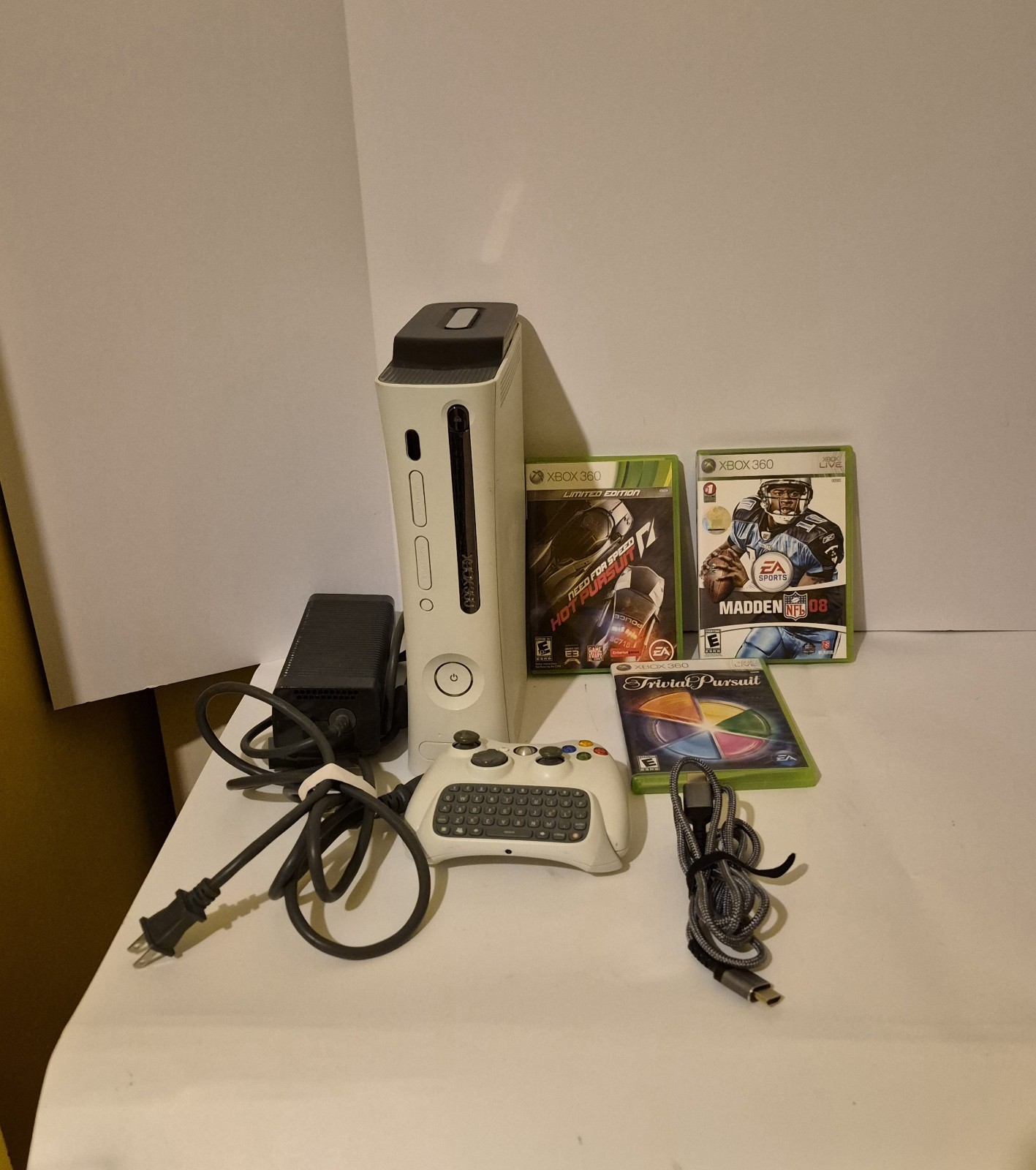 120GB Microsoft XBox 360 White Video Game Console Gaming System HD Bundle Lot