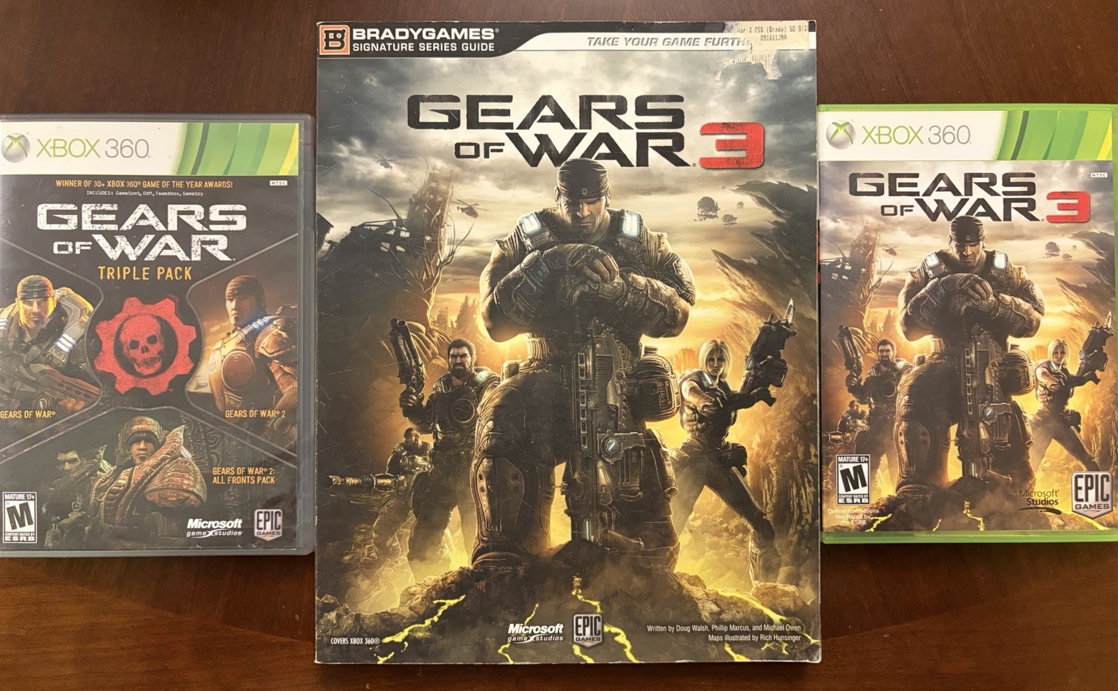 Limited Edition Gears of War 3 320GB Xbox 360 with Box, Game Guide, & Triple PAC