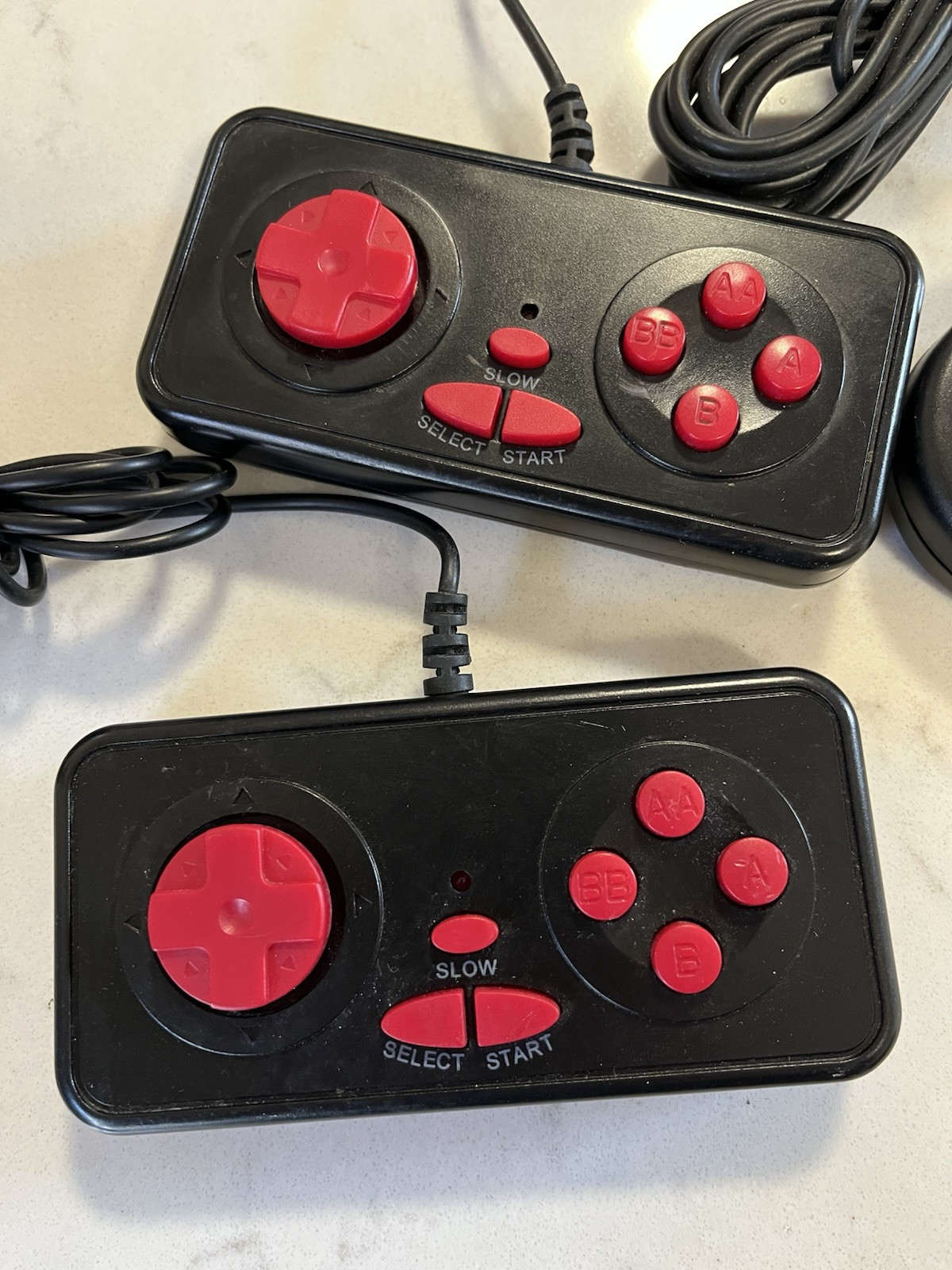 Lot Of 3 NES Retro Bit and Yobo Black/Red Wired Controllers