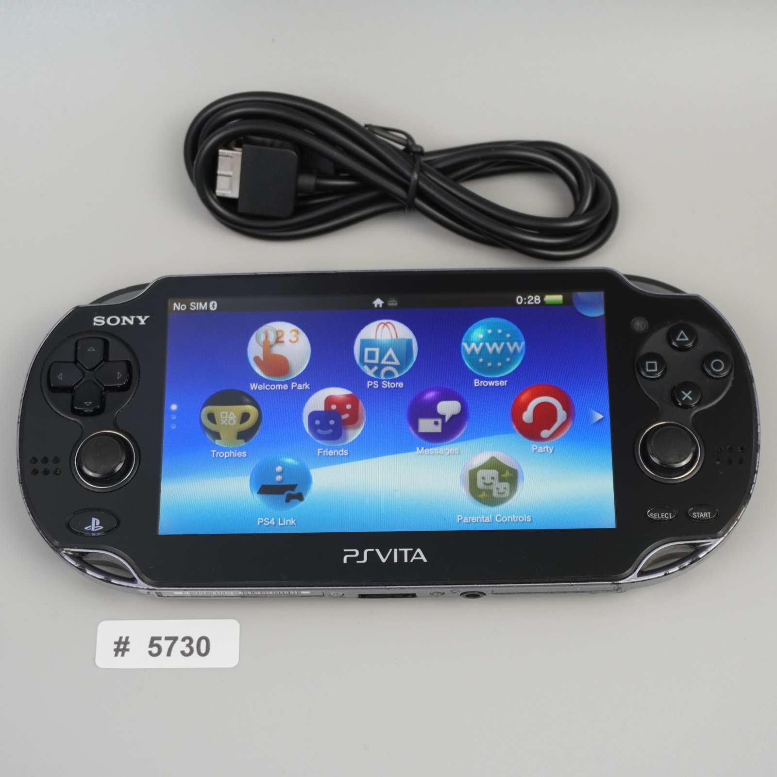 PS Vita PCH 1000 ZA01 Console PSV Black Fat w/ USB Charger #5730