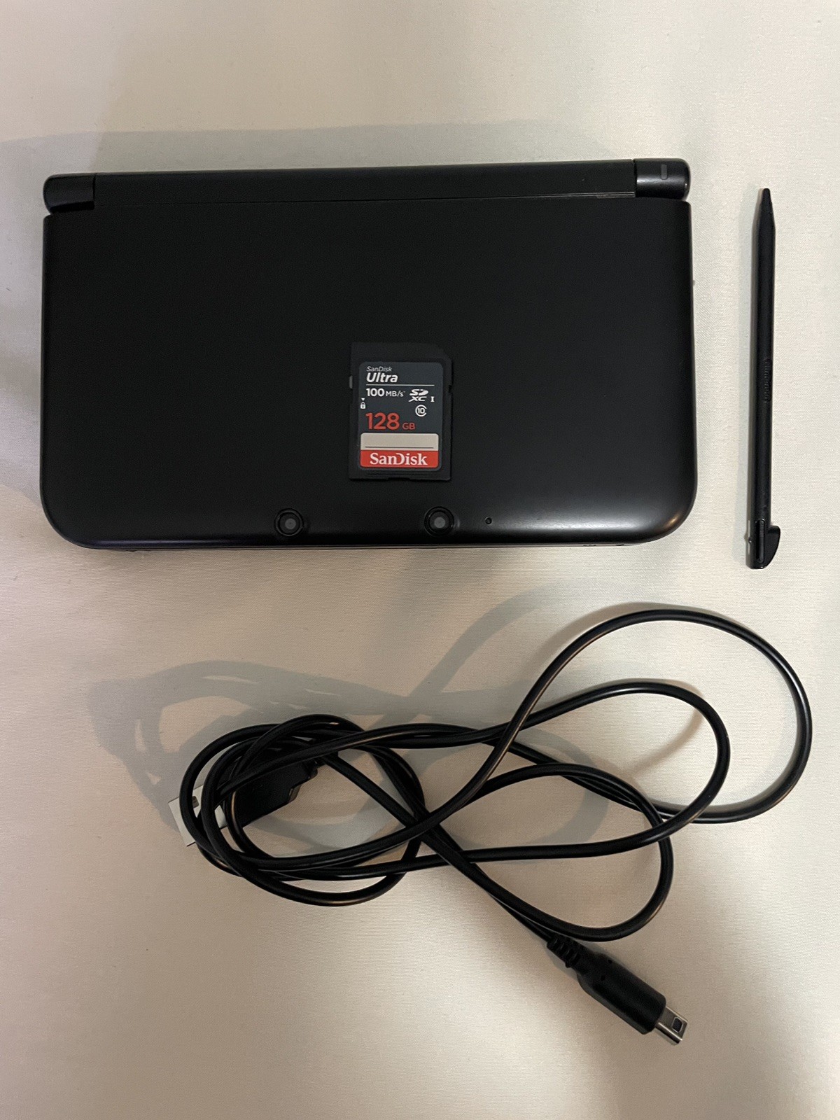 Nintendo 3DS XL LL Black Console With Stylus, Charger, 128GB! Fast Shipping!